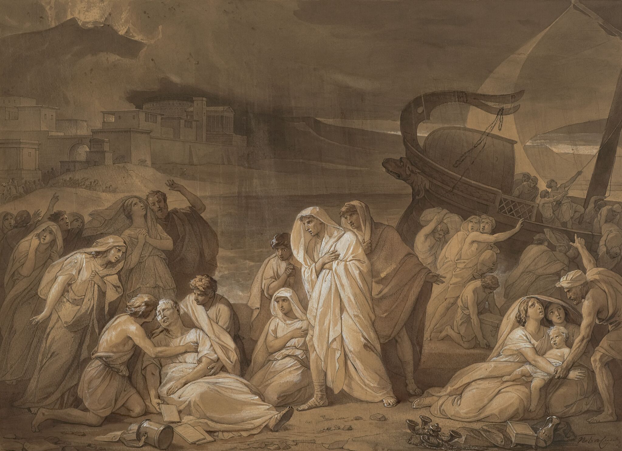 Смерть Плиния, Pyotr Basin, 1820s
