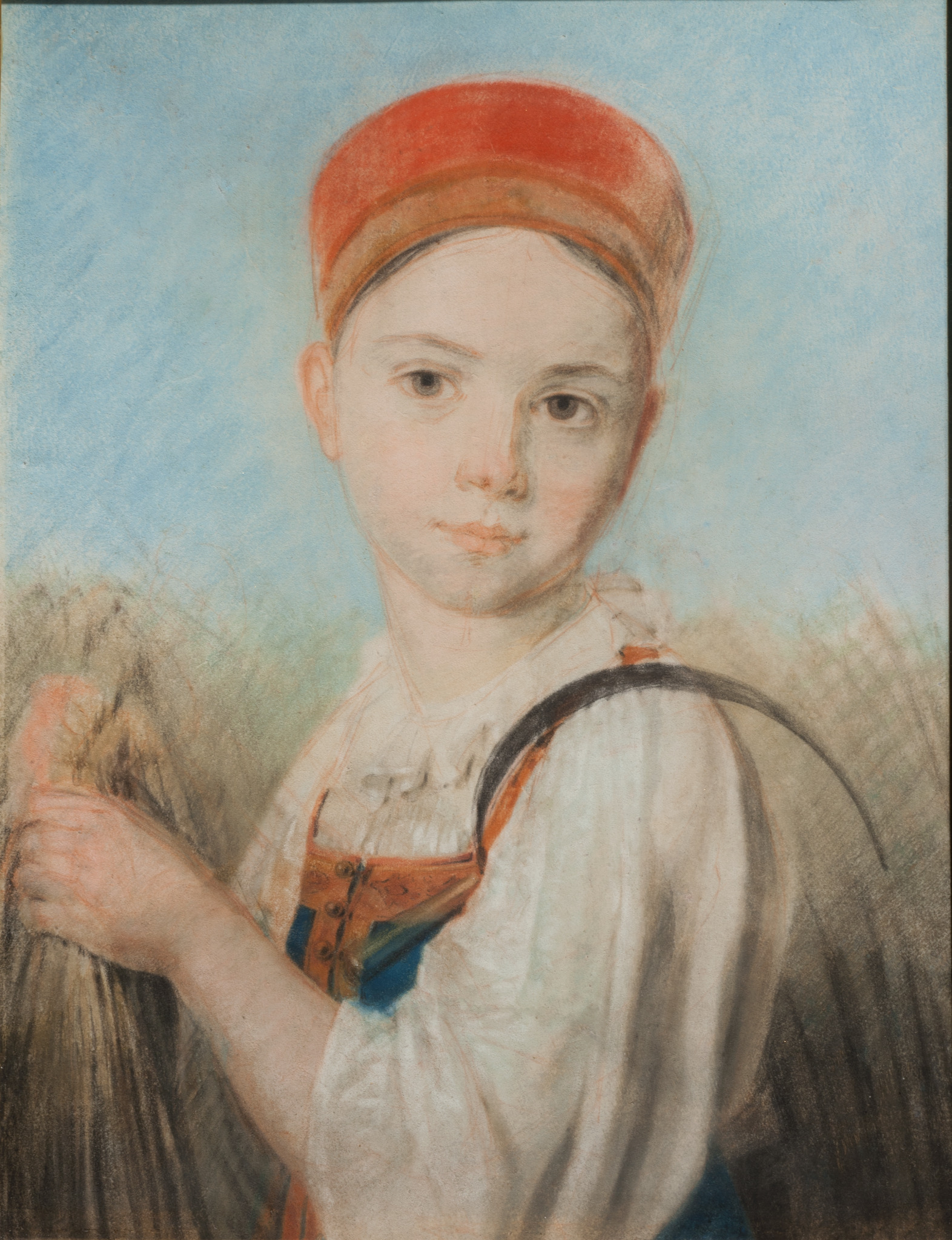 Крестьянская девушка с серпом во ржи, Alexey Venetsianov, late 1810s – early 1820s
