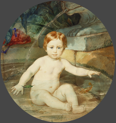 Ребенок в бассейне. Портрет А.Г. Гагарина, сына русского посла в Риме Г.И. Гагарина