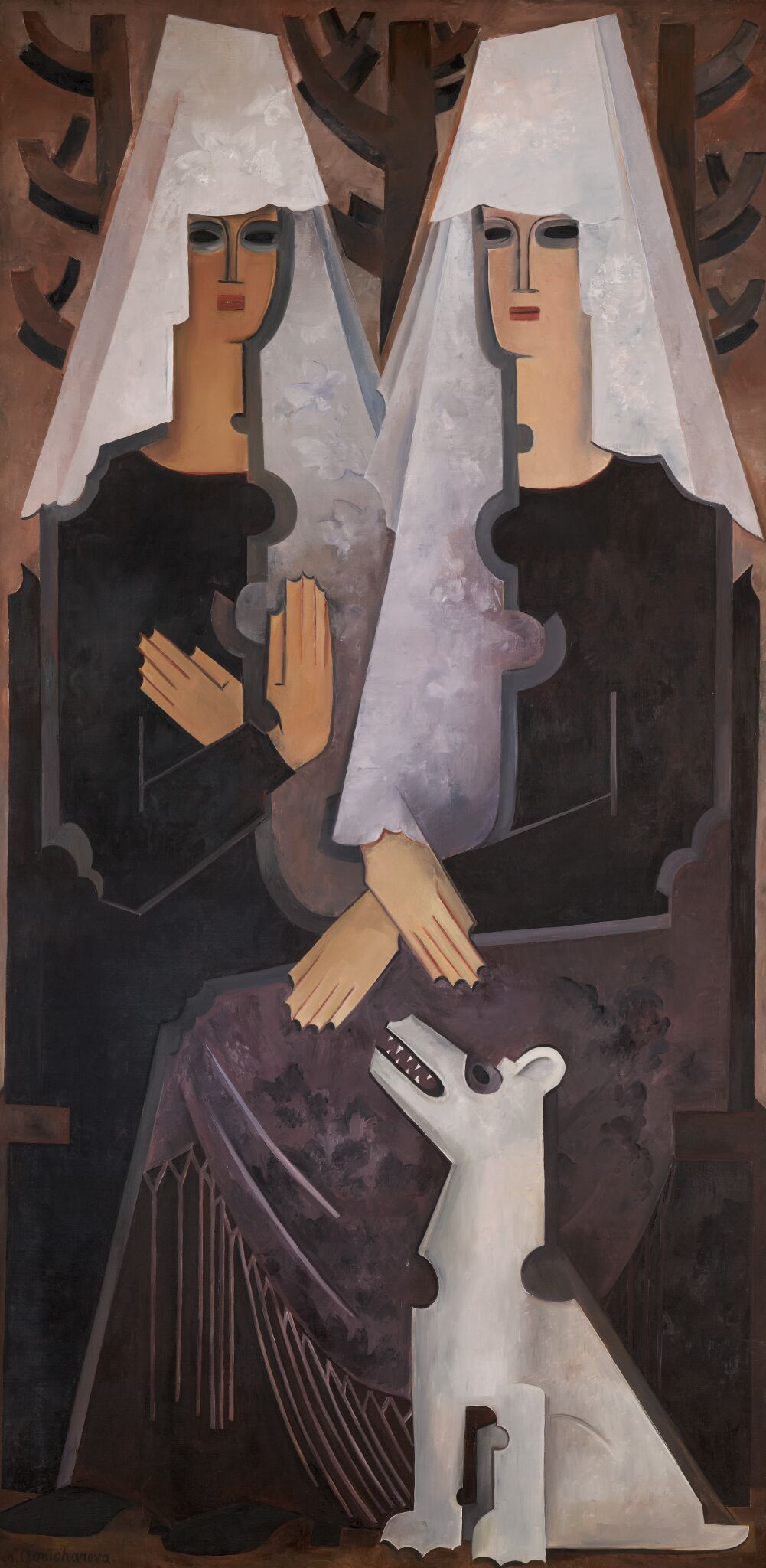 Две испанки с собакой, Natalia Goncharova, between 1922 and 1928