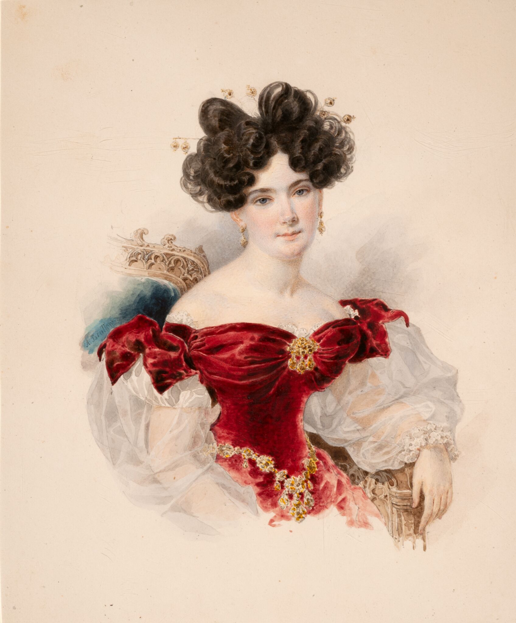 Портрет графини Н.В. Строгановой, Alexander Brullov, 1830s