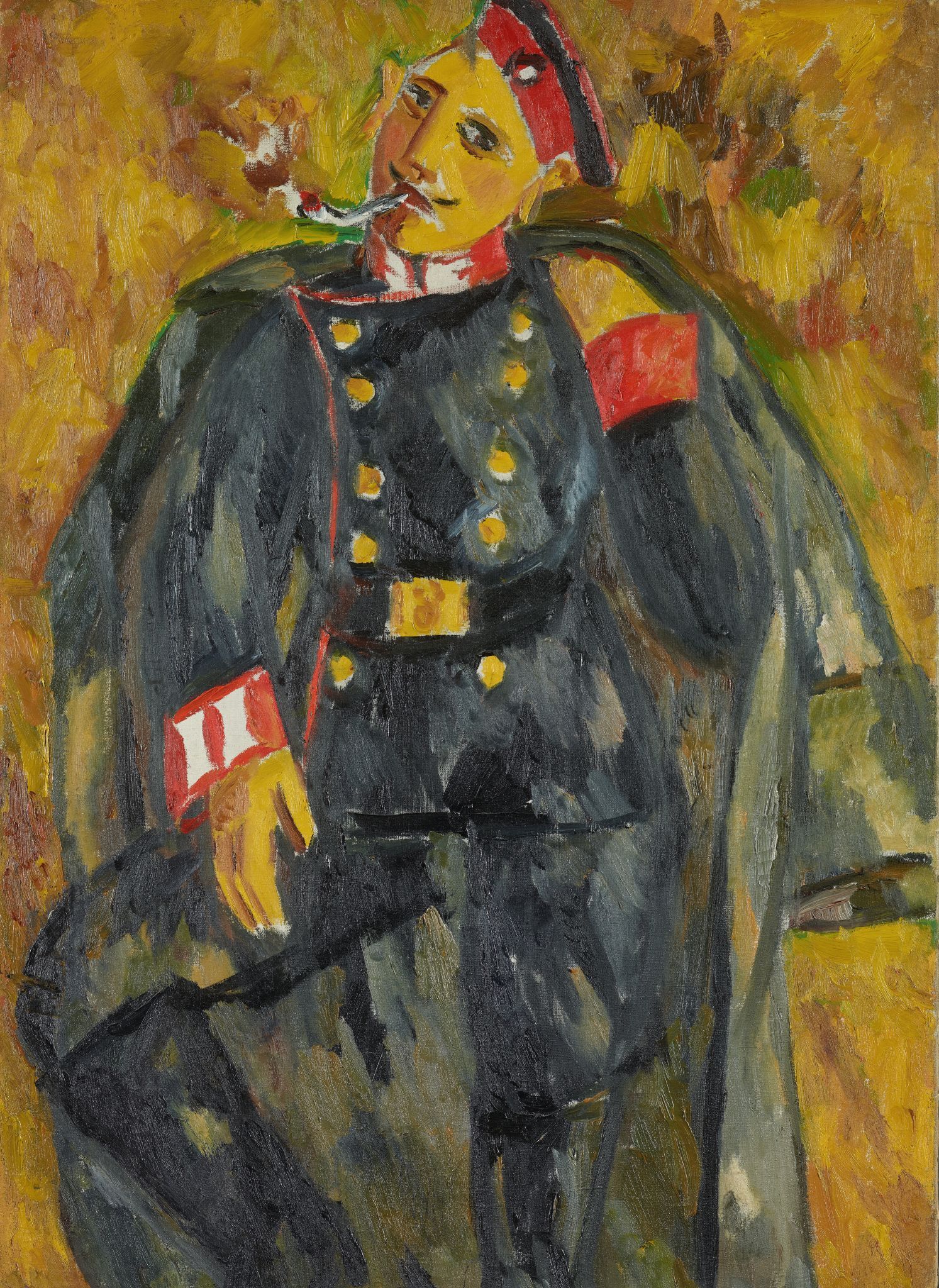 Солдат (Курящий), Mikhail Larionov, 1910-1911