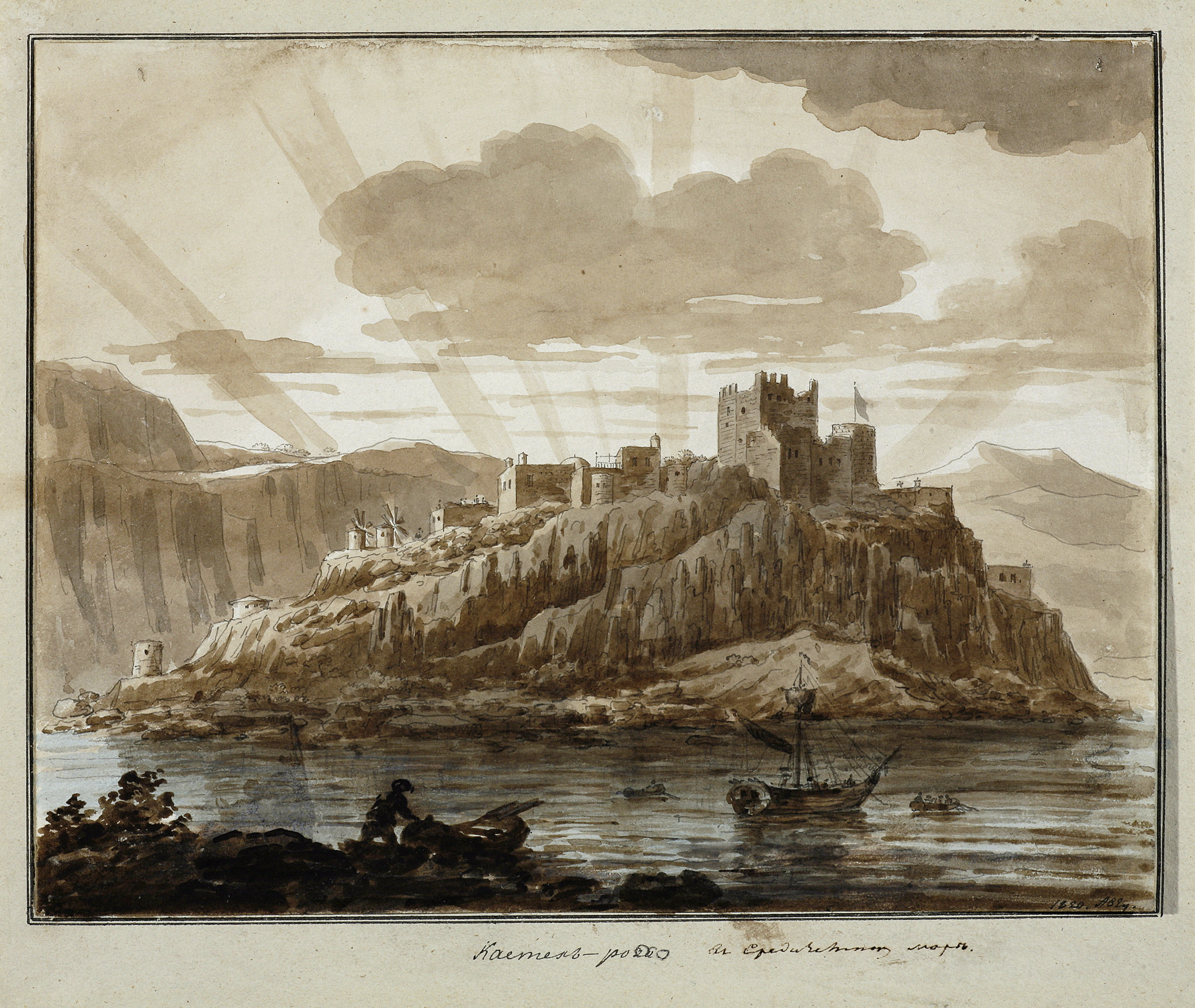 Кастель-россо в Средиземном море, Maxim Vorobiev, 1820