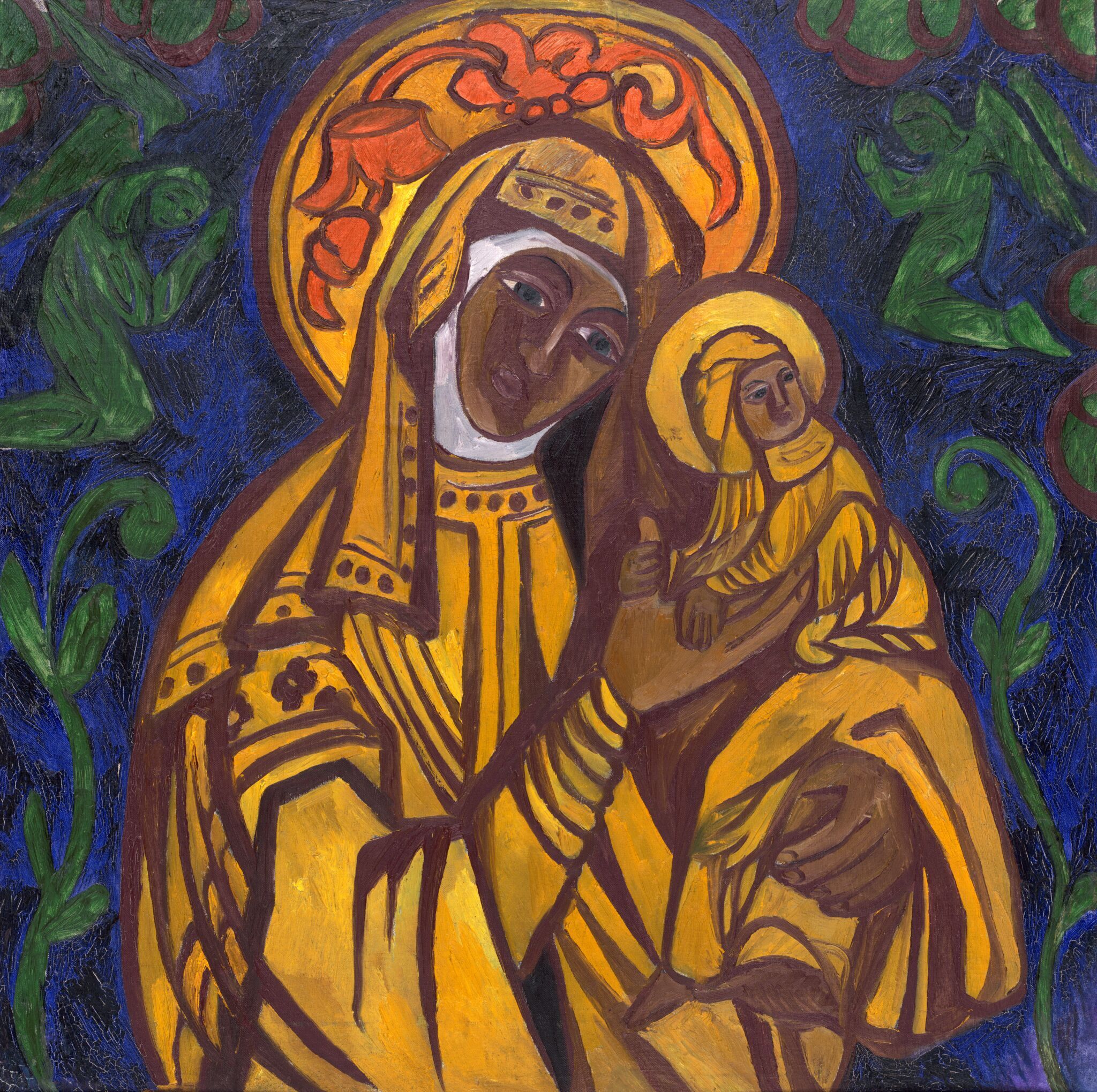 Богоматерь с младенцем, Natalia Goncharova, 1911