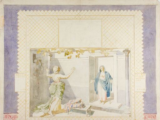Посещение Марией Елизаветы. Эскиз росписи стены