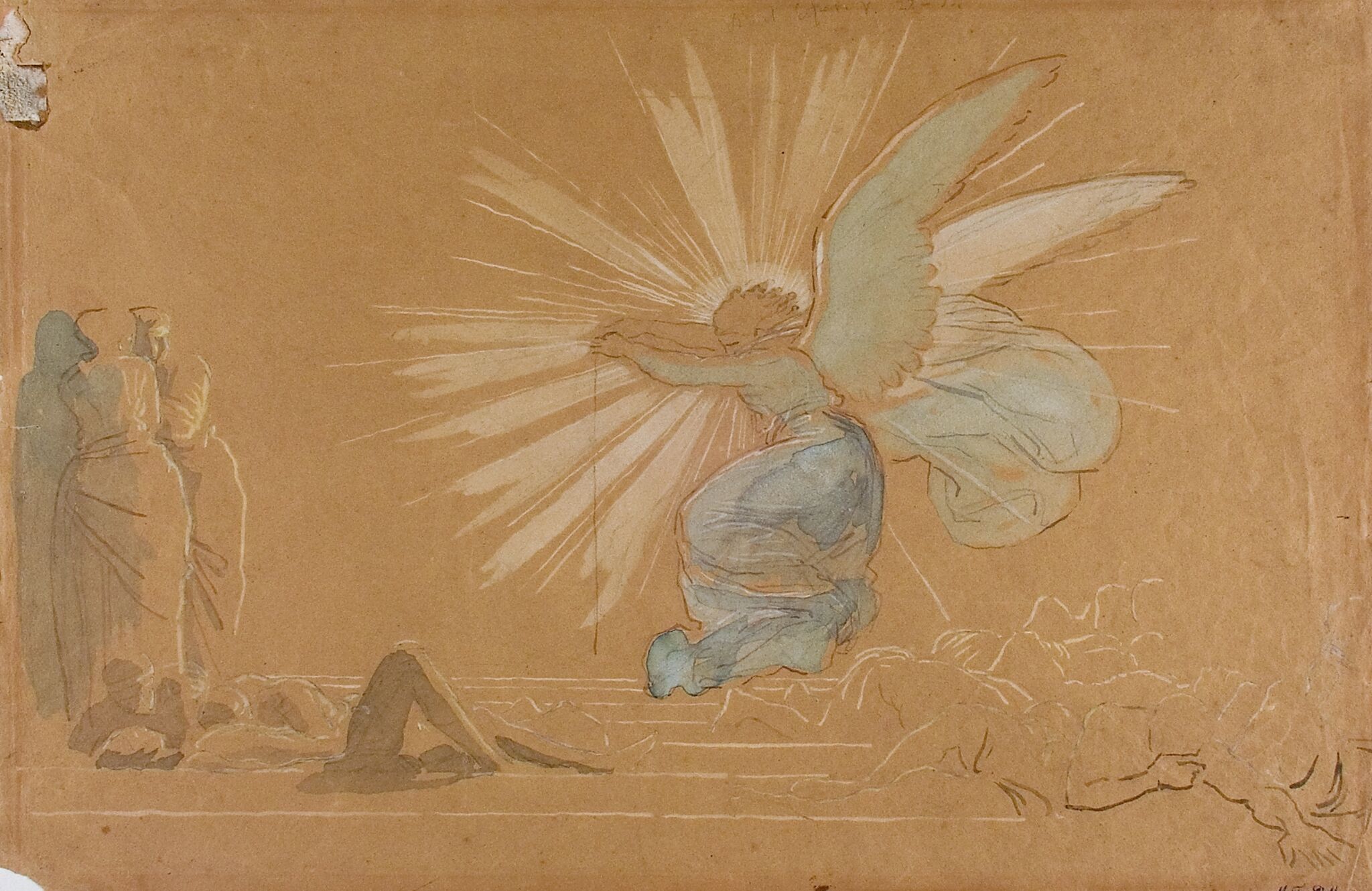 Ангел отваливает камень от двери гроба, Alexander Ivanov, late 1840s – 1858