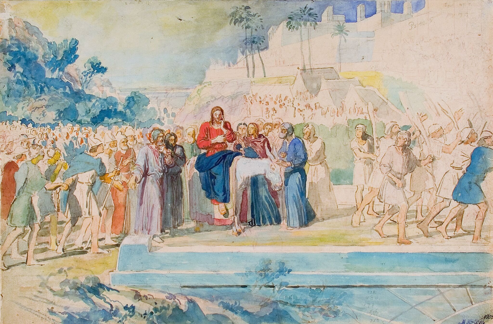 Вход в Иерусалим, Alexander Ivanov, late 1840s – 1858