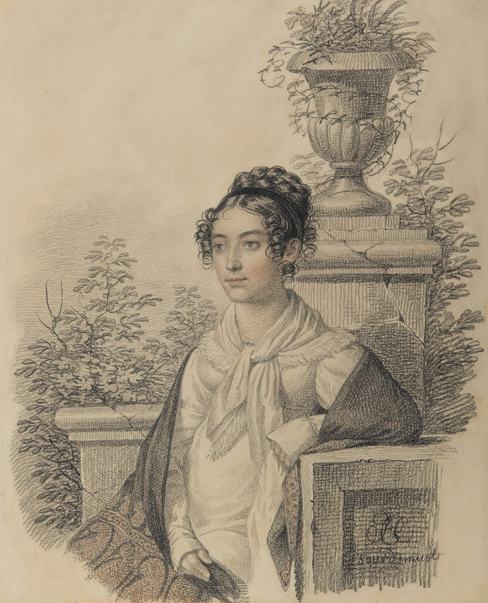 Портрет О.Н. Кокошкиной, Karl Hampeln, between 1821 and 1828