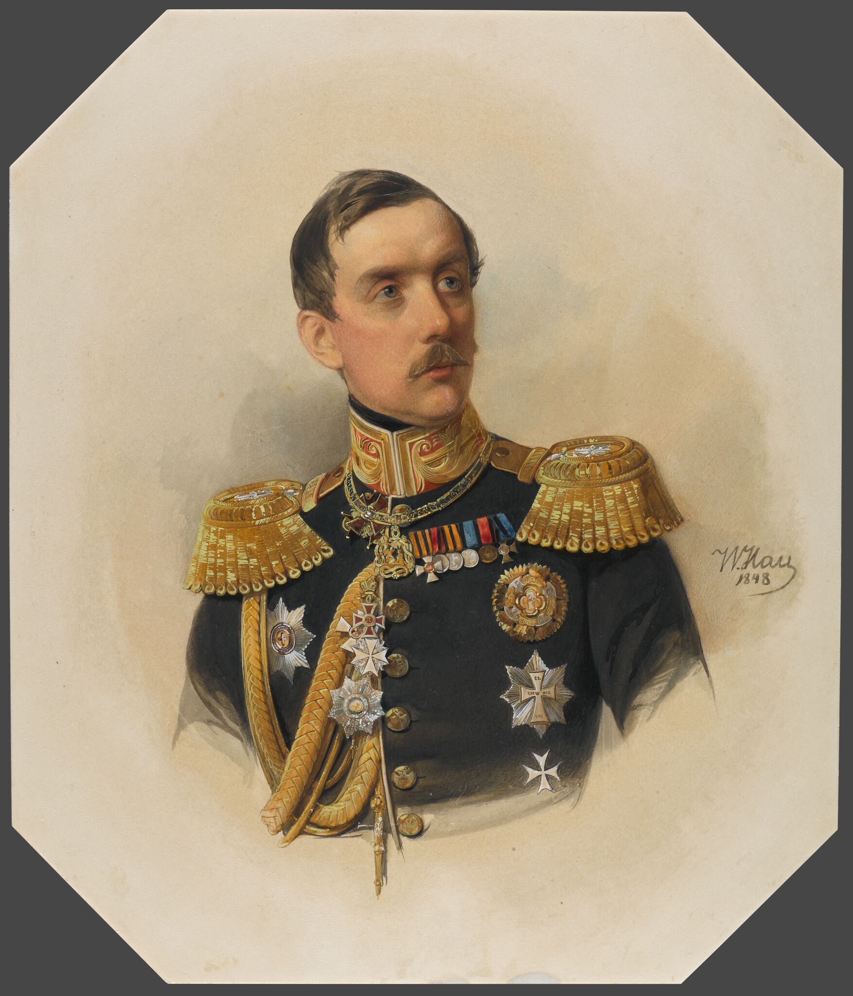 Портрет Александра Аркадьевича Суворова, Woldemar Hau, 1848