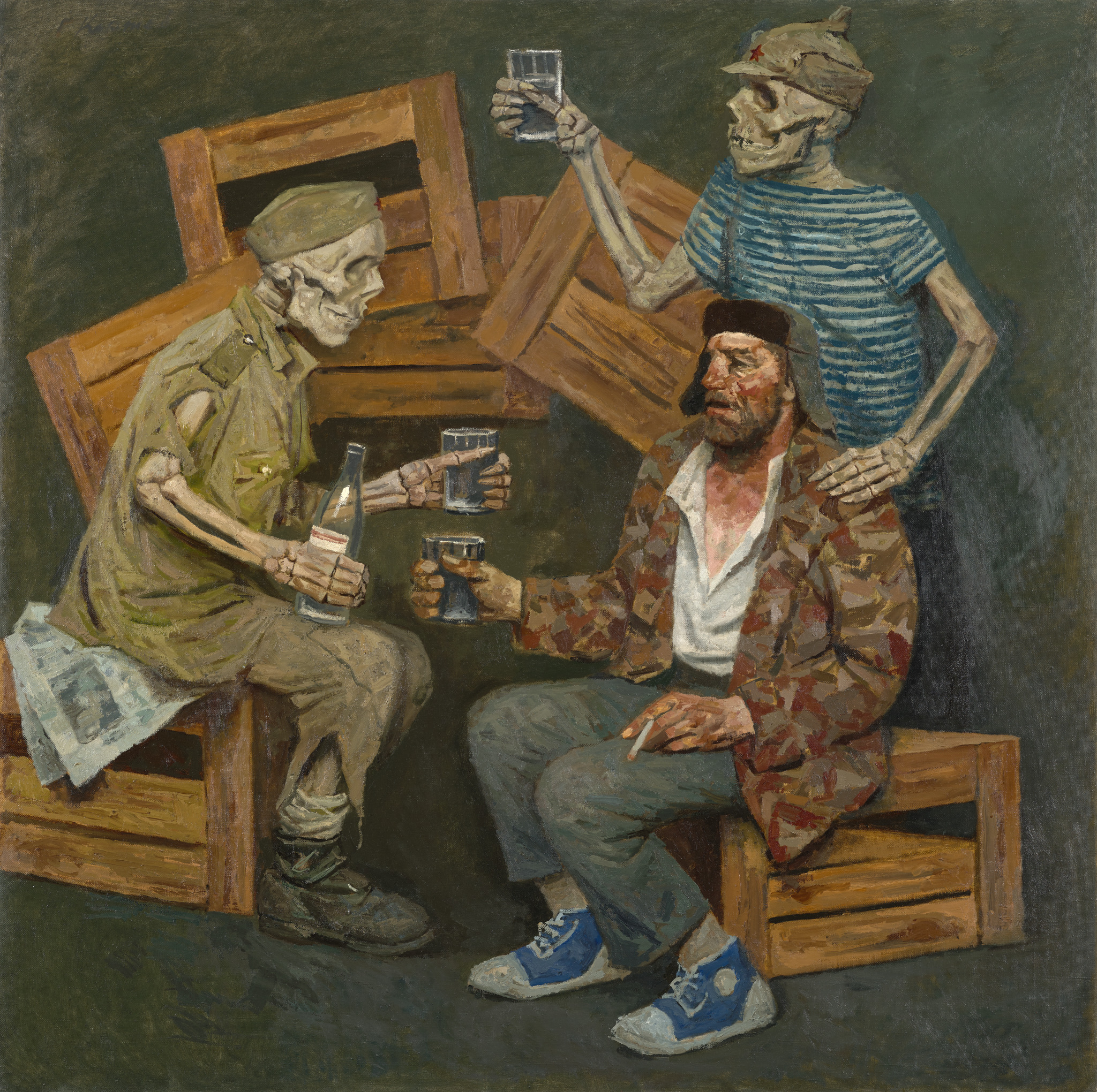 На троих, Geliy Korzhev, 1987