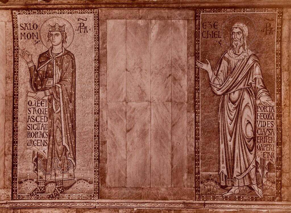 Мозаика южной стены главного нефа собора Сан-Марко  «Пророки Соломон и Иезекииль»