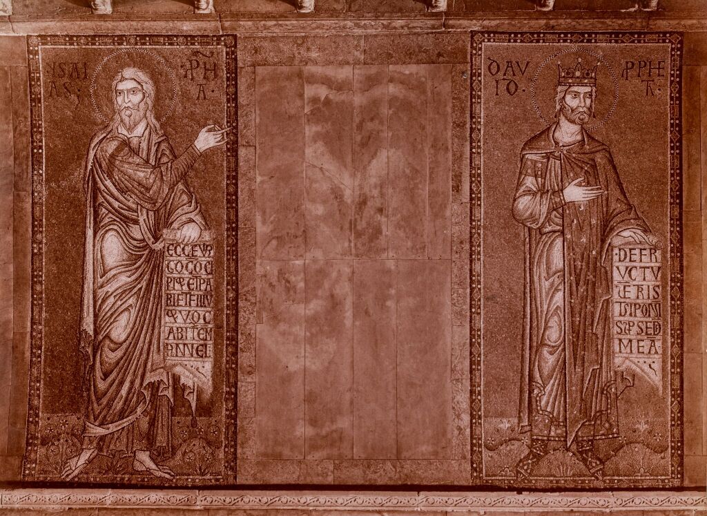 Мозаика южной стены главного нефа собора Сан-Марко  «Пророки Исайя и Давид»