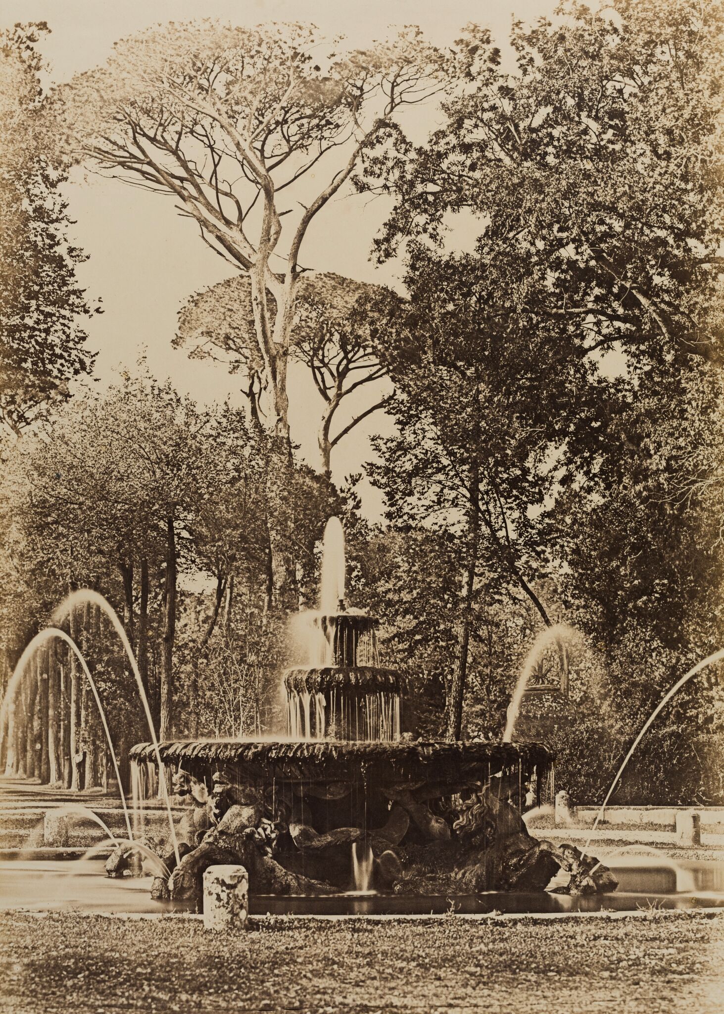 Фотография. Фонтан морских коней на вилле Боргезе. Рим, Kuchchoni Tommazo, 1850s