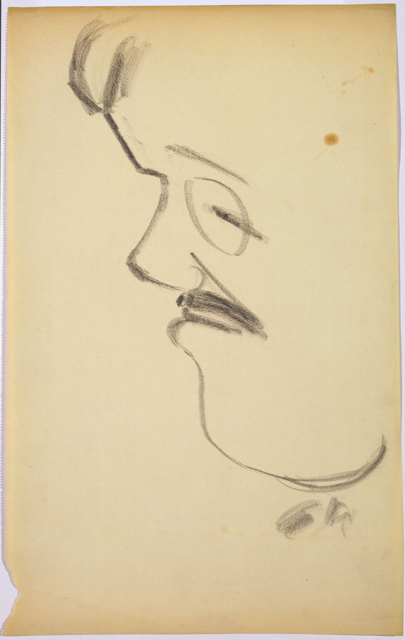 Профиль С.П. Дягилева, Mikhail Larionov, 1915-1916