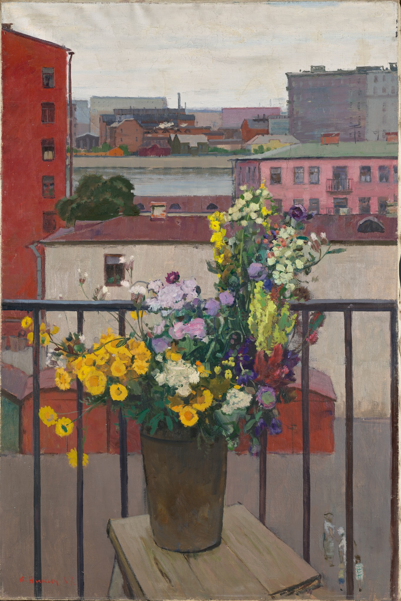 Цветы на балконе, Anatoly Yurevich Nikitch, 1957