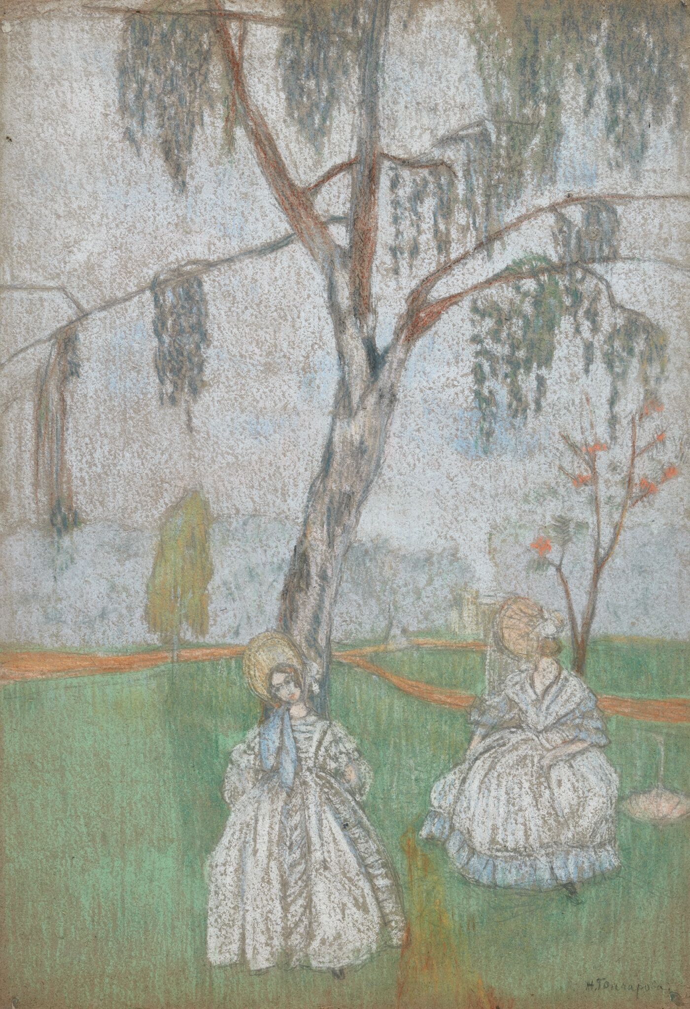 Дамы в парке, Natalia Goncharova, 1900s