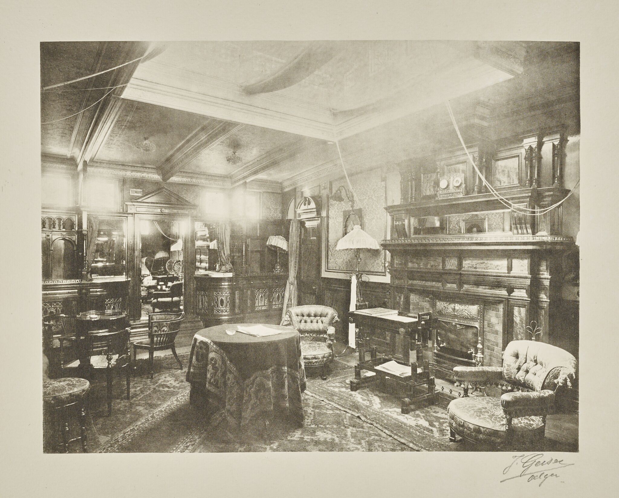 Фотография. Салон яхты «Зарница», Zhan Geyzer, 1899