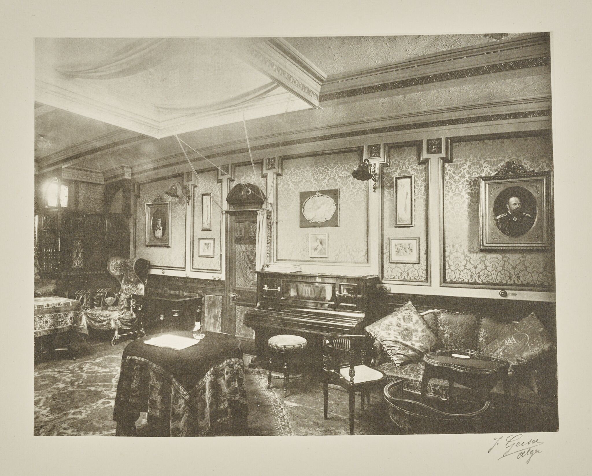 Фотография. Салон яхты «Зарница», Zhan Geyzer, 1899