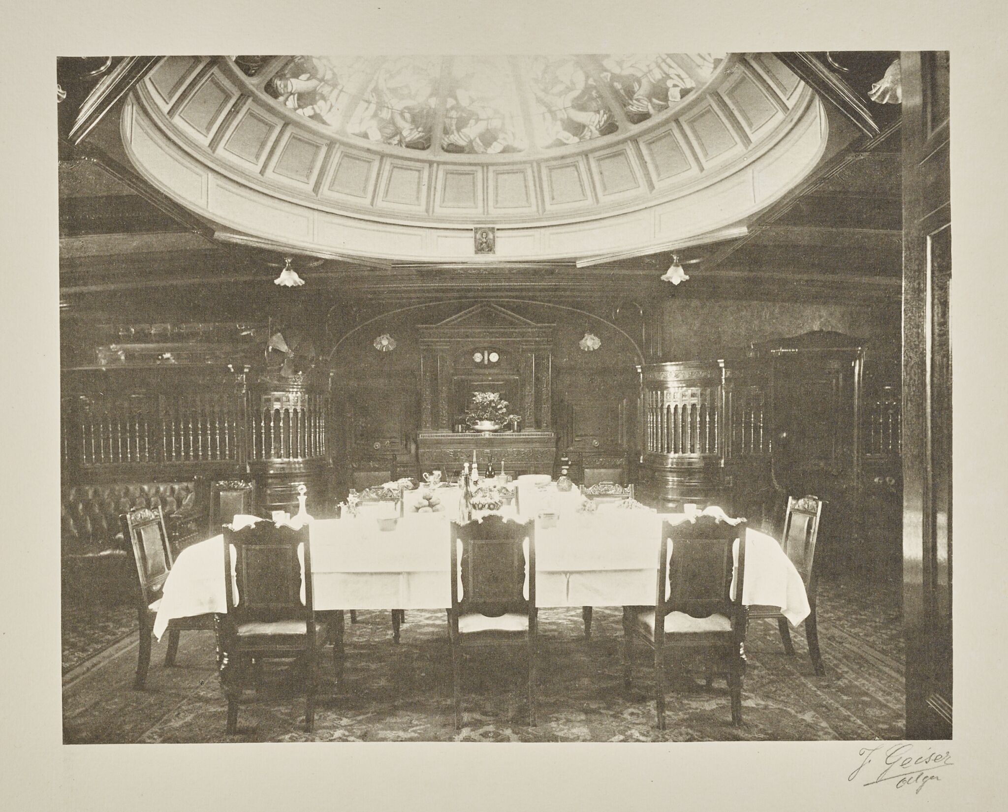 Фотография. Парадный салон яхты «Зарница», Zhan Geyzer, 1899