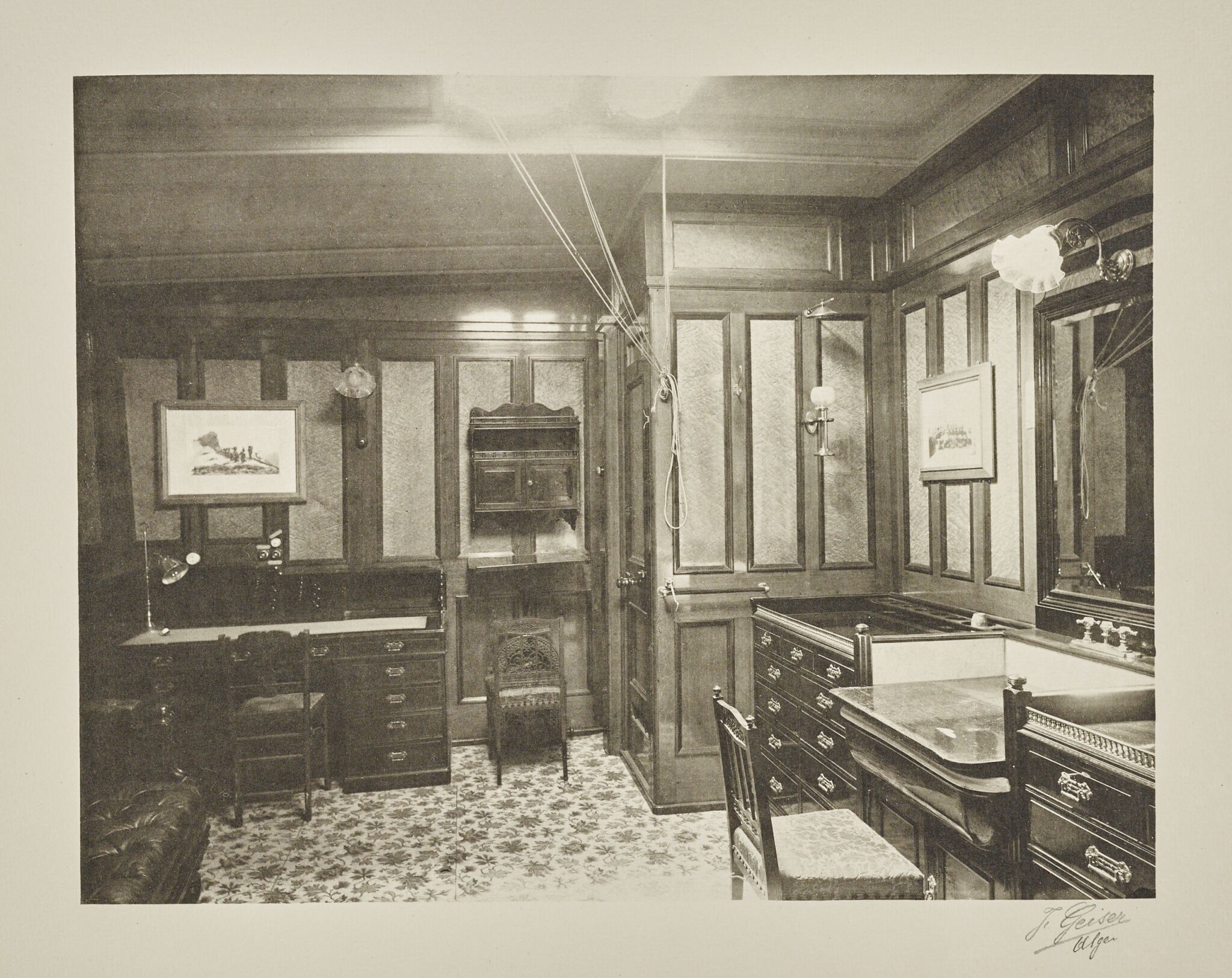 Фотография. Жилое помещение (каюта) яхты «Зарница», Zhan Geyzer, 1899