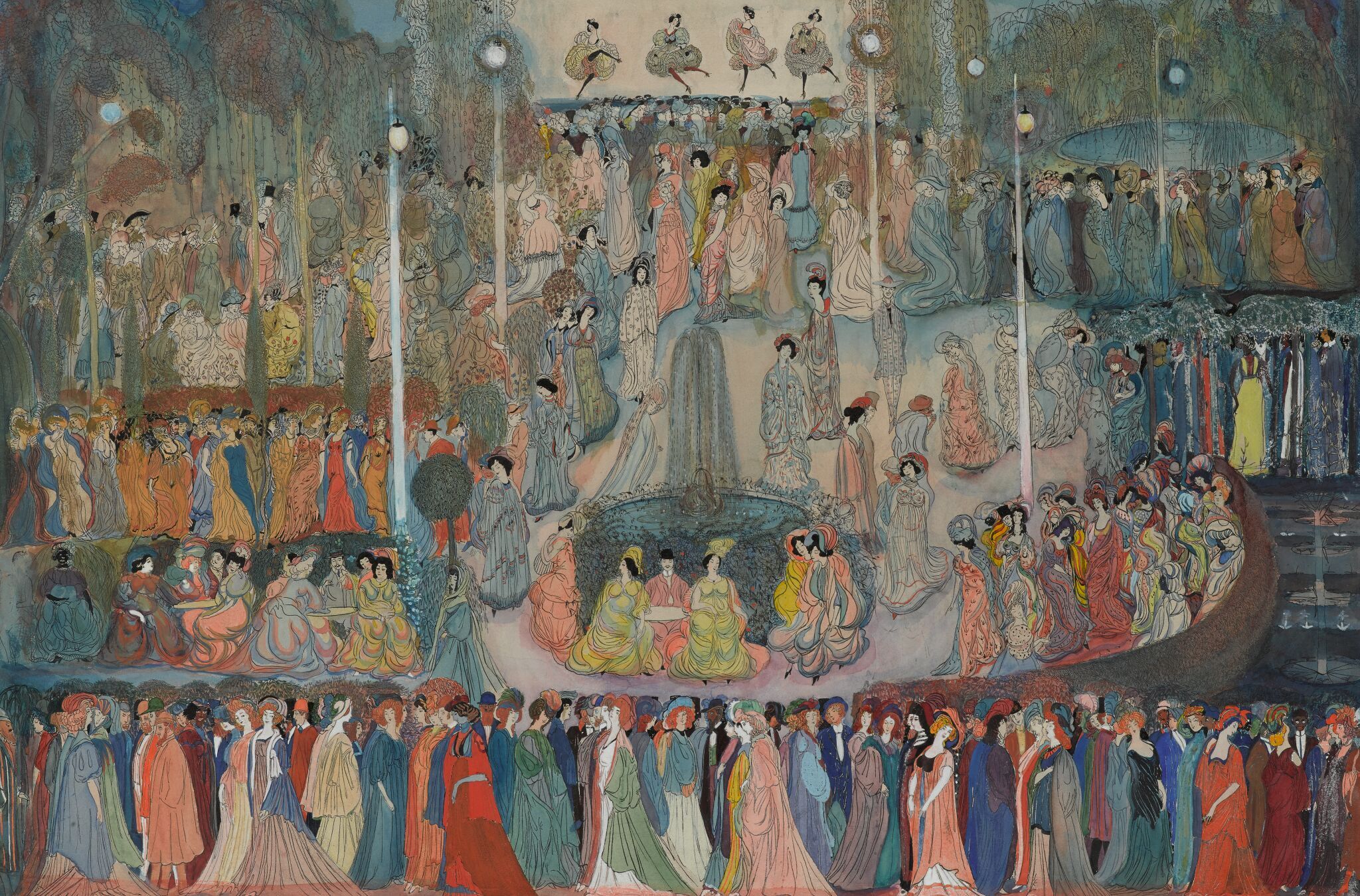 Гуляние в парке (Кафешантан), Georgy Yakulov, 1905-1906