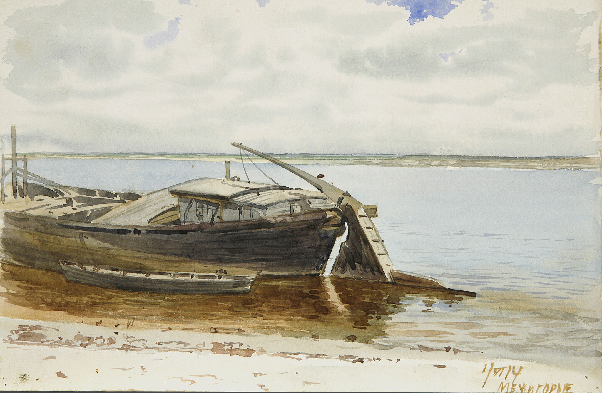 Баржа. Северная Двина, Aleksandr Borisov, 1914