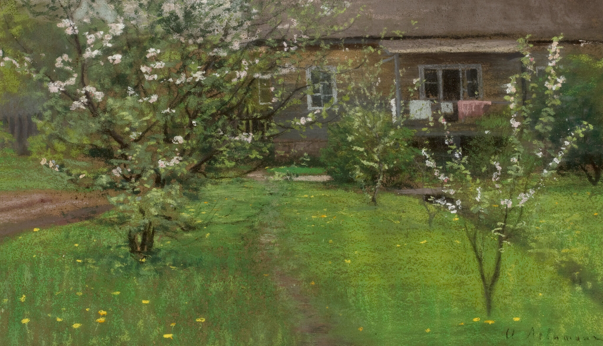 Цветущий сад, Isaac Levitan, mid-1890s