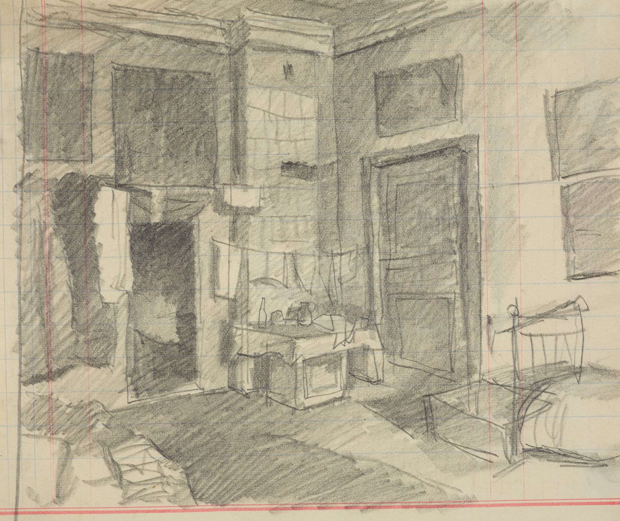 Интерьер мастерской художника, Aleksandr Shevchenko, 1920