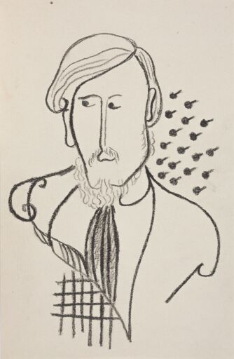 Бородатый мужчина. Эскиз для серии «12 открыток с видами и типами Сан Себастьяна». Лист из блокнота