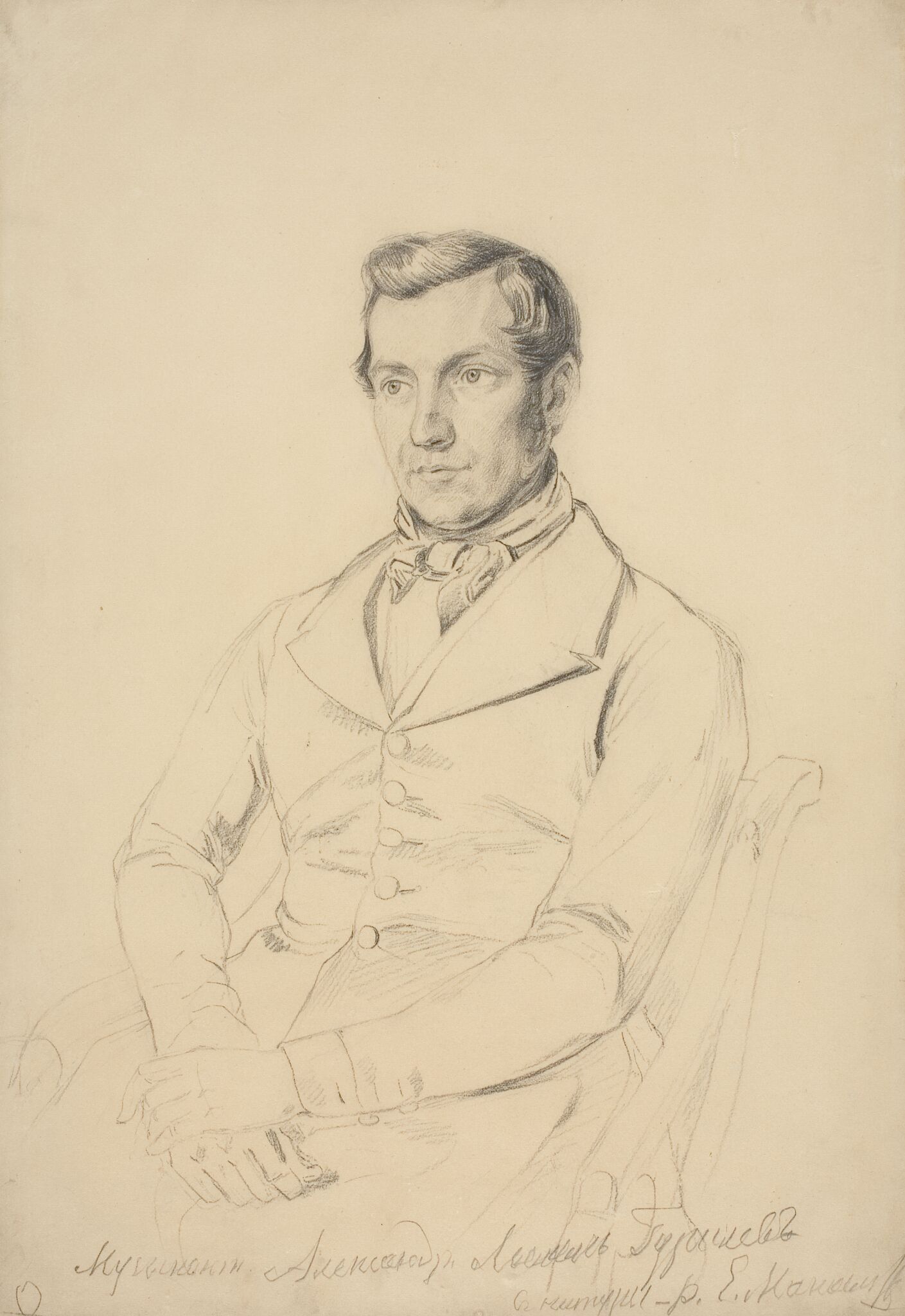 Портрет композитора А.Л. Гурилёва, Yegor Makovskiy, 1840s