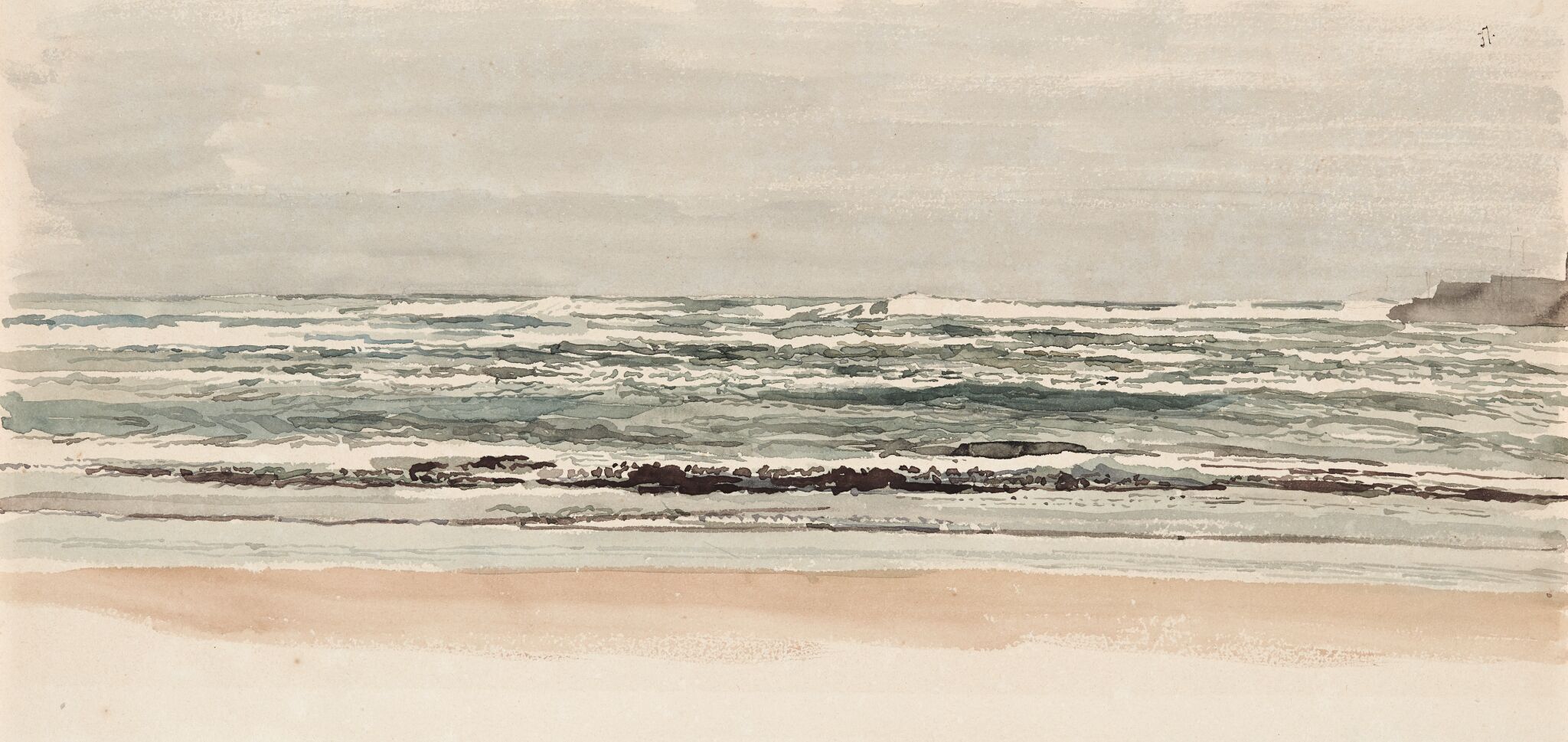 Море у берегов Неаполя, Alexander Ivanov, mid-1840s–1850s