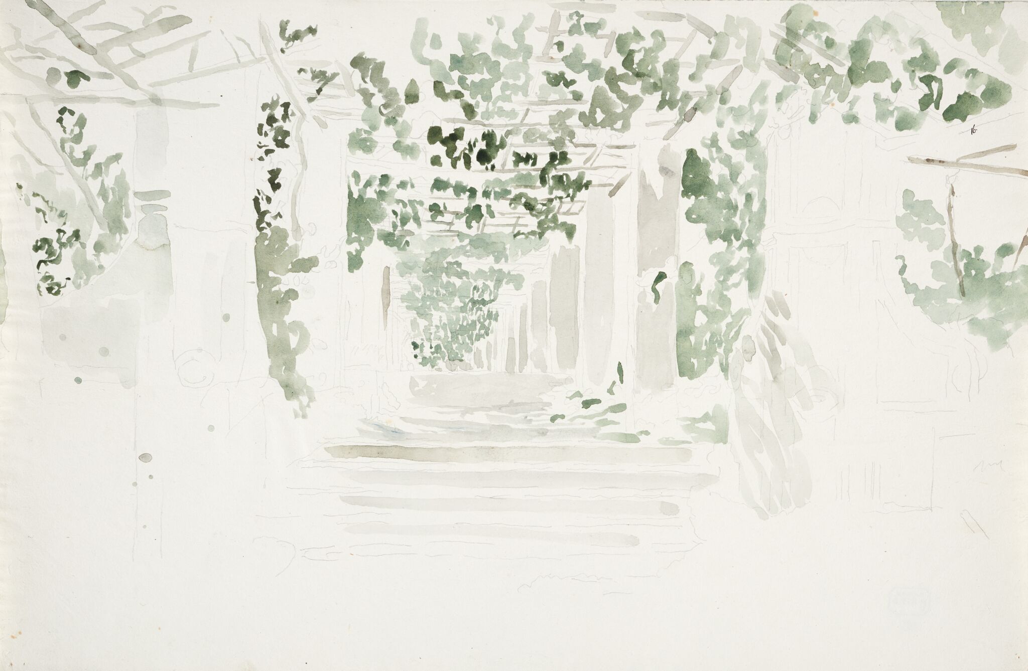 Терраса, обвитая виноградом, Alexander Ivanov, mid-1840s–1850s