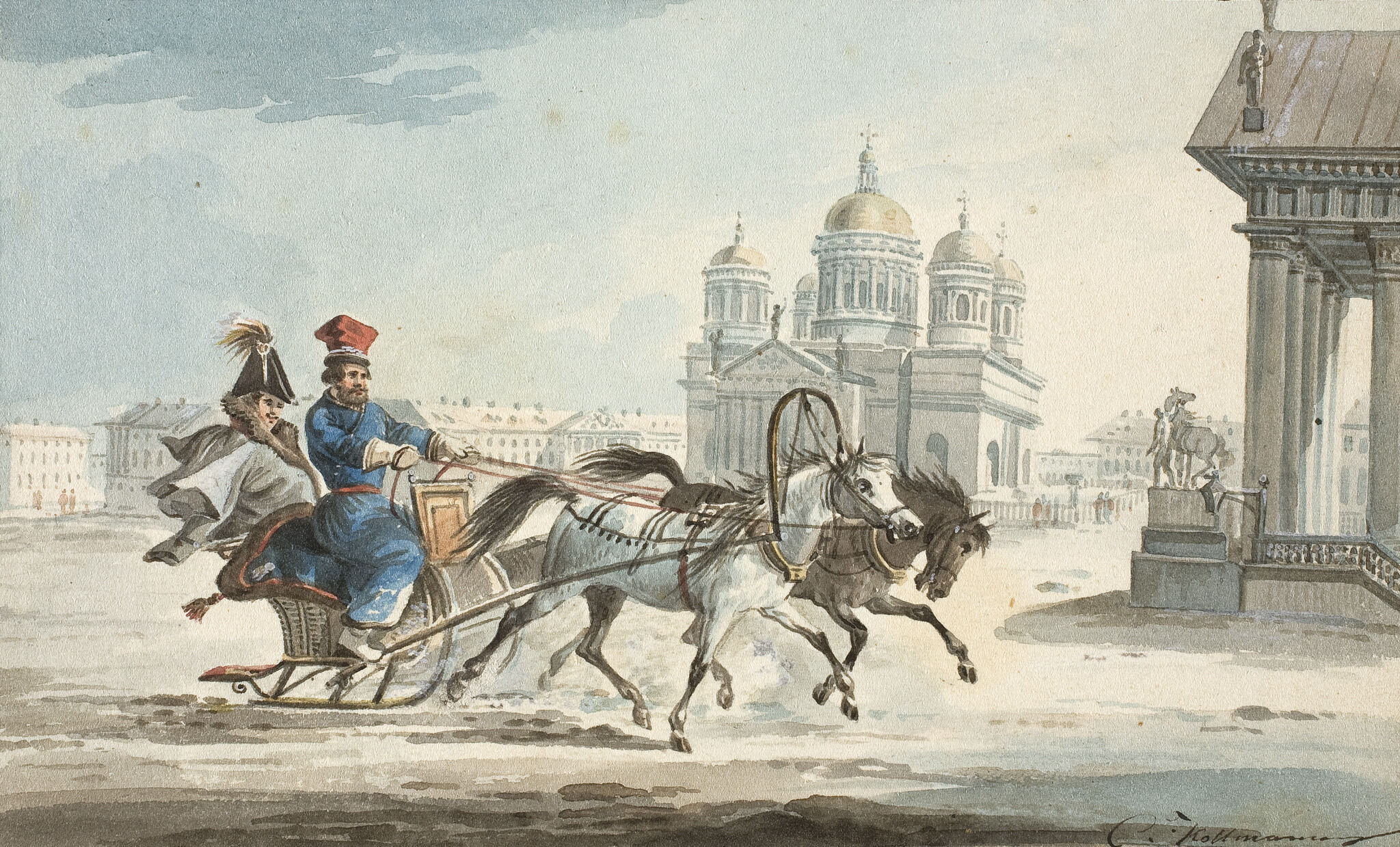 Извозчик в Петербурге, Carl Ivanovitch Kollmann, 1820s