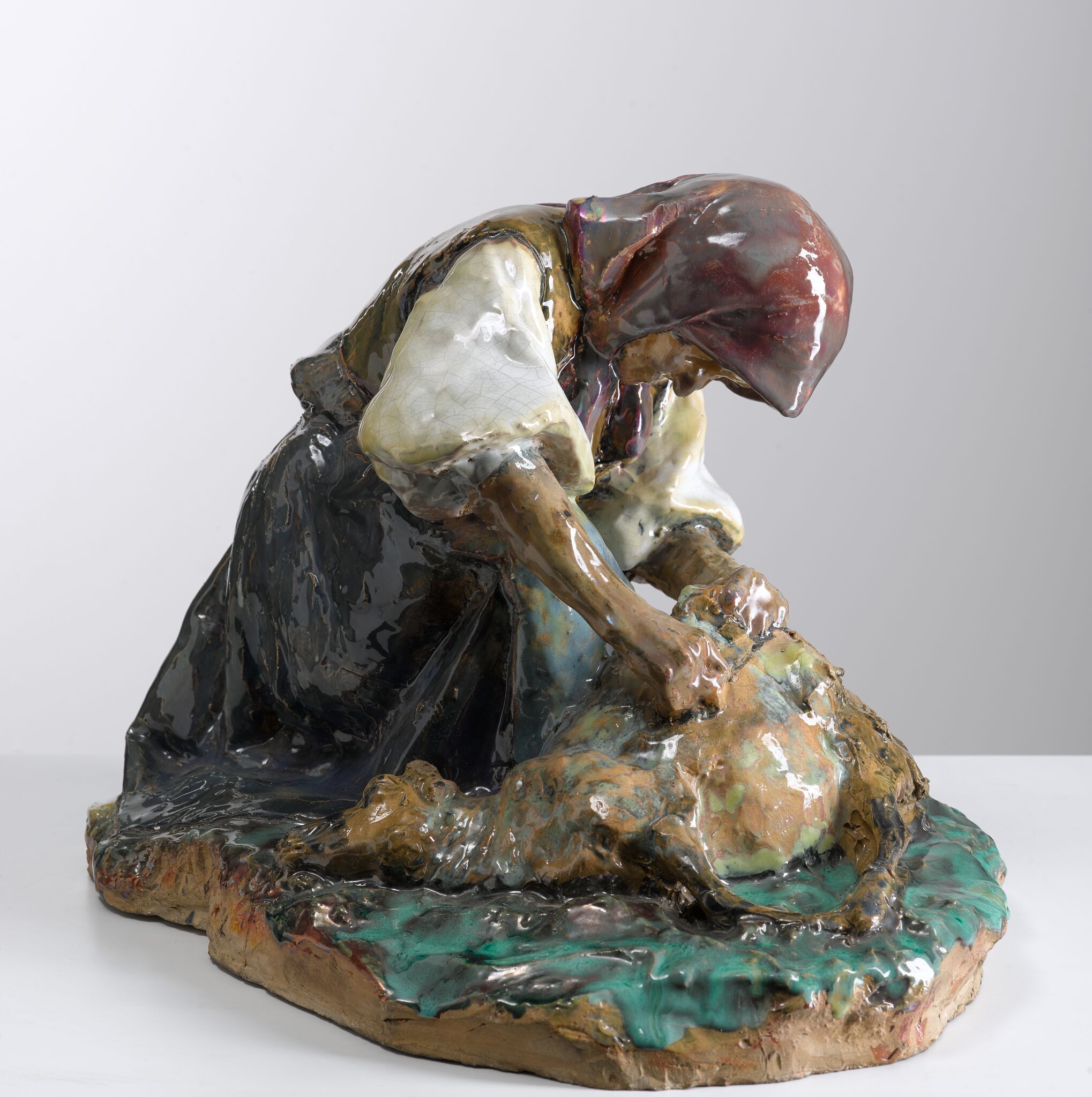 Женщина, стригущая овцу, Nikolay Andreyev, 1899
