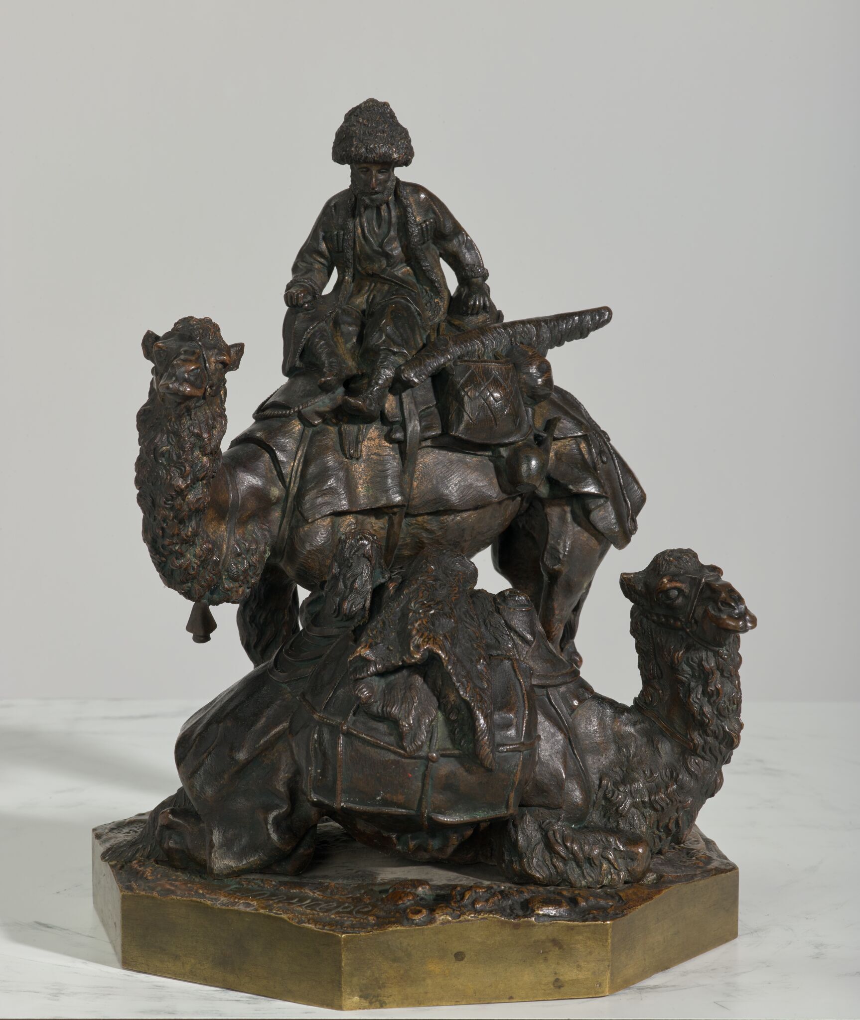 Два верблюда с проводником, Yevgeny Lansere, 1875