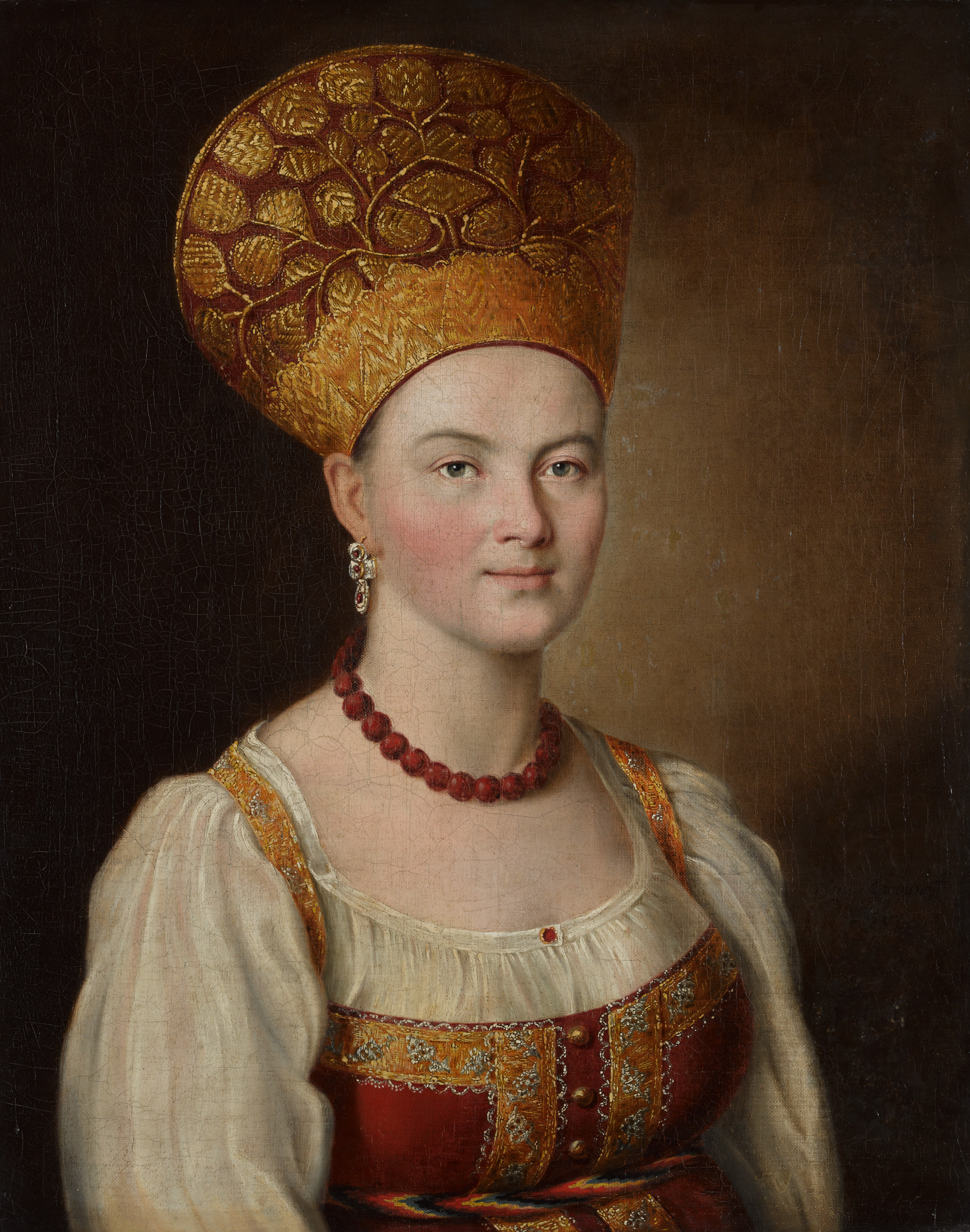 Портрет неизвестной в русском костюме, Ivan Argunov, 1784