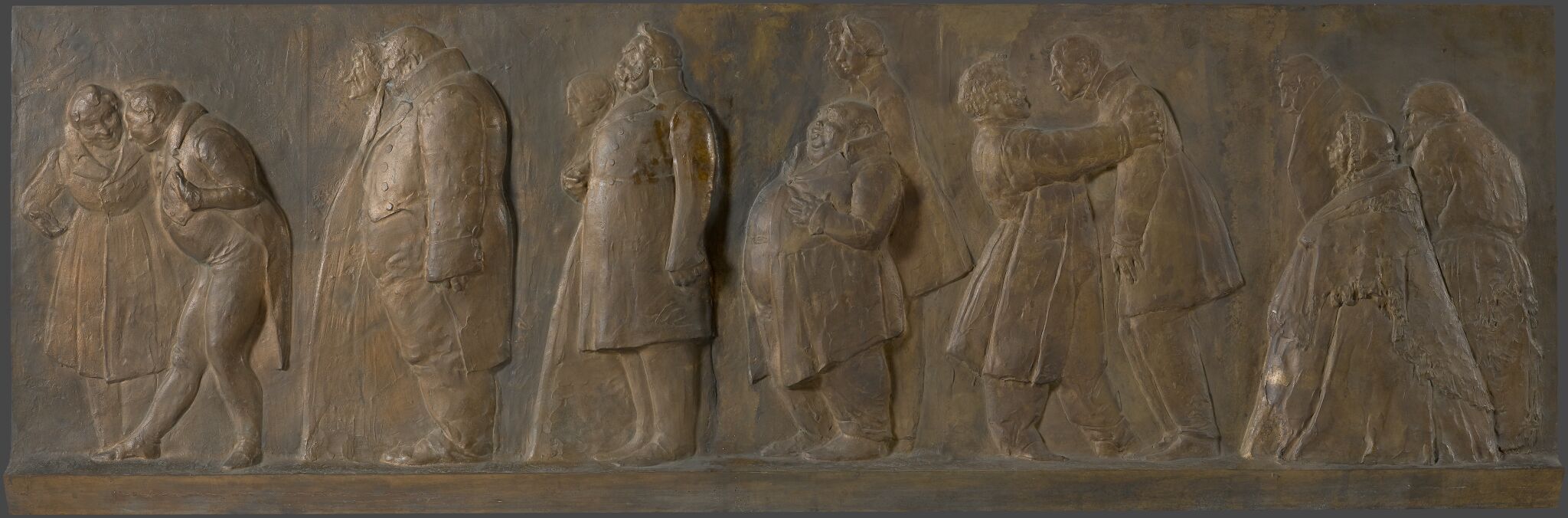 Персонажи поэмы Н.В. Гоголя «Мертвые души». Барельеф для правой стороны постамента памятника Н.В. Гоголю, Nikolay Andreyev, 1907. Отлив 1961