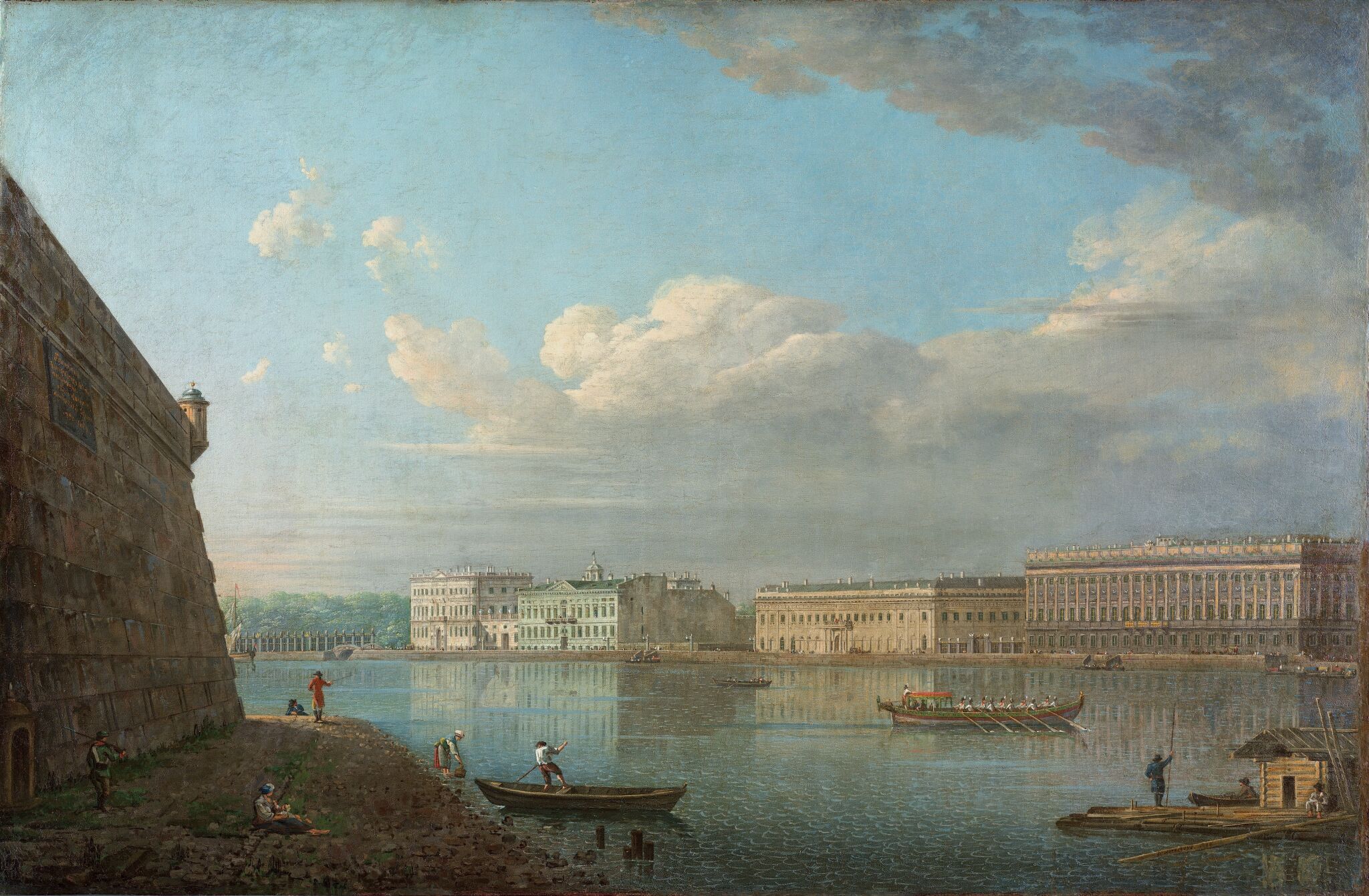 Вид Дворцовой набережной от Петропавловской крепости, Fyodor Alekseyev, 1794