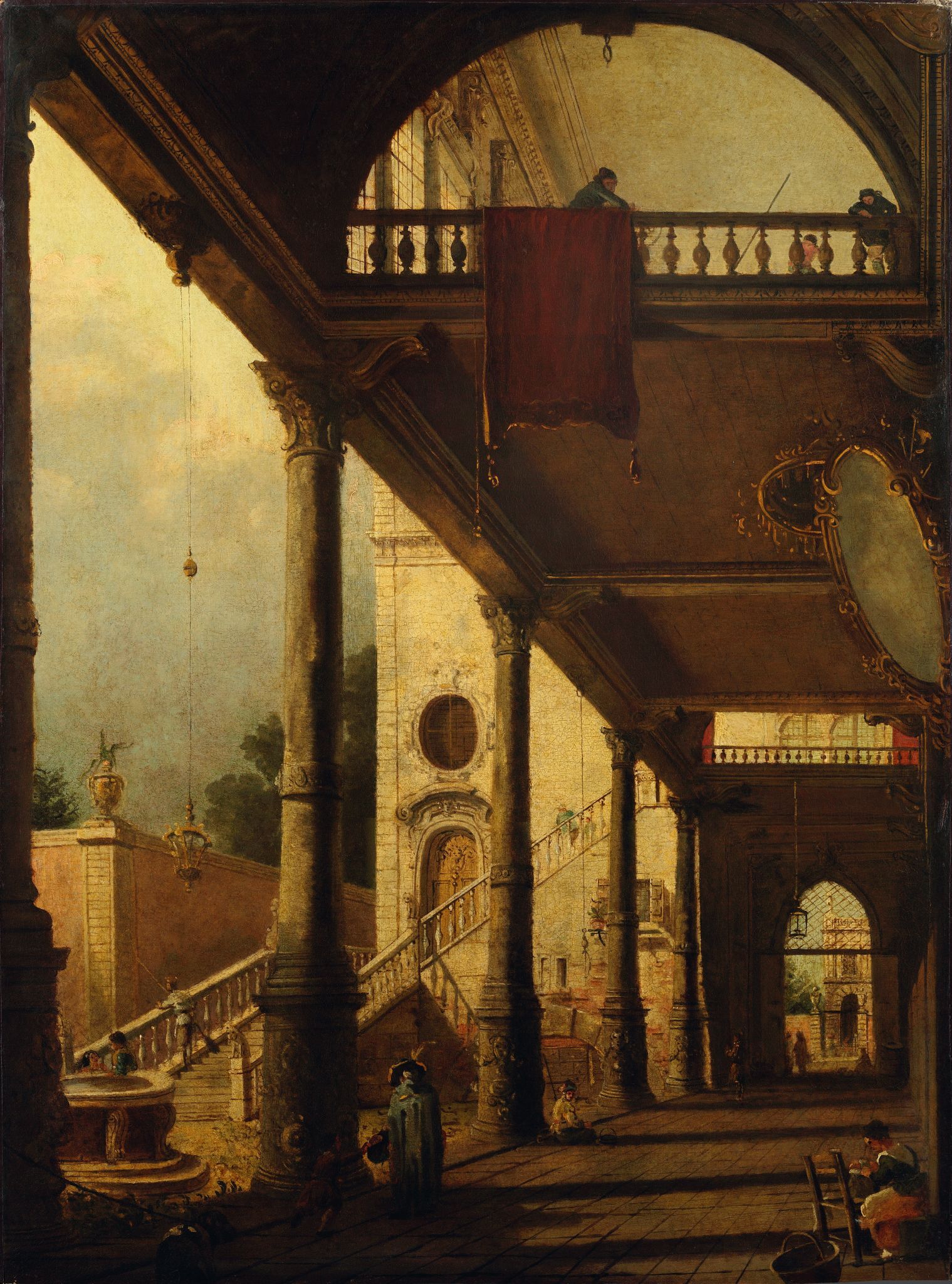 Внутренний вид двора с садом. Лоджия в Венеции, Fyodor Alekseyev, second half of the 18th century