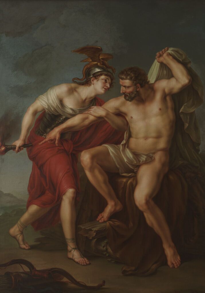 Самосожжение Геркулеса на костре в присутствии его друга Филоктета