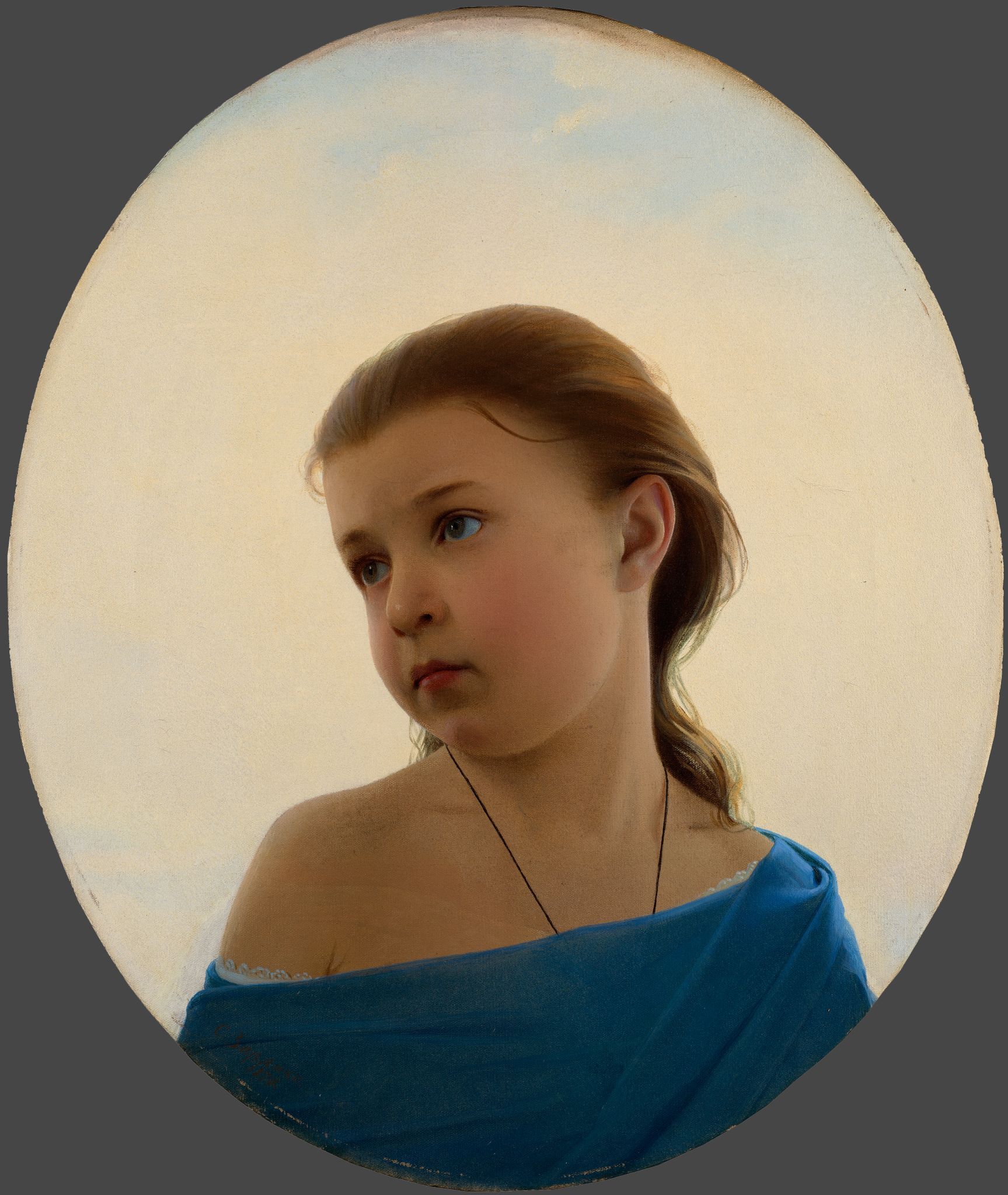 Девочка в голубом платье. Портрет Натальи Сергеевны Зарянко, Sergey Zaryanko, 1870