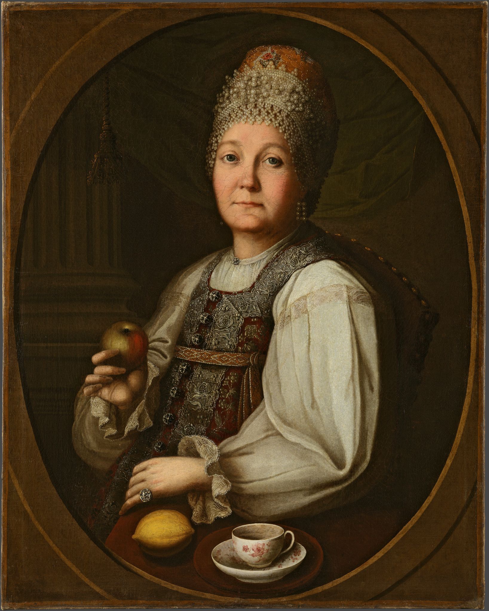 Портрет купчихи А.М. Гундоревой, Unknown artist, second half of the 18th century, no later than 1767
