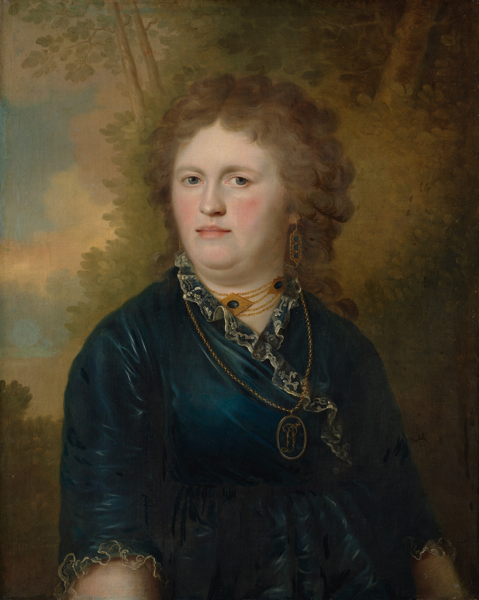 Портрет неизвестной в синем платье, Vasiliy Istomin, 1799