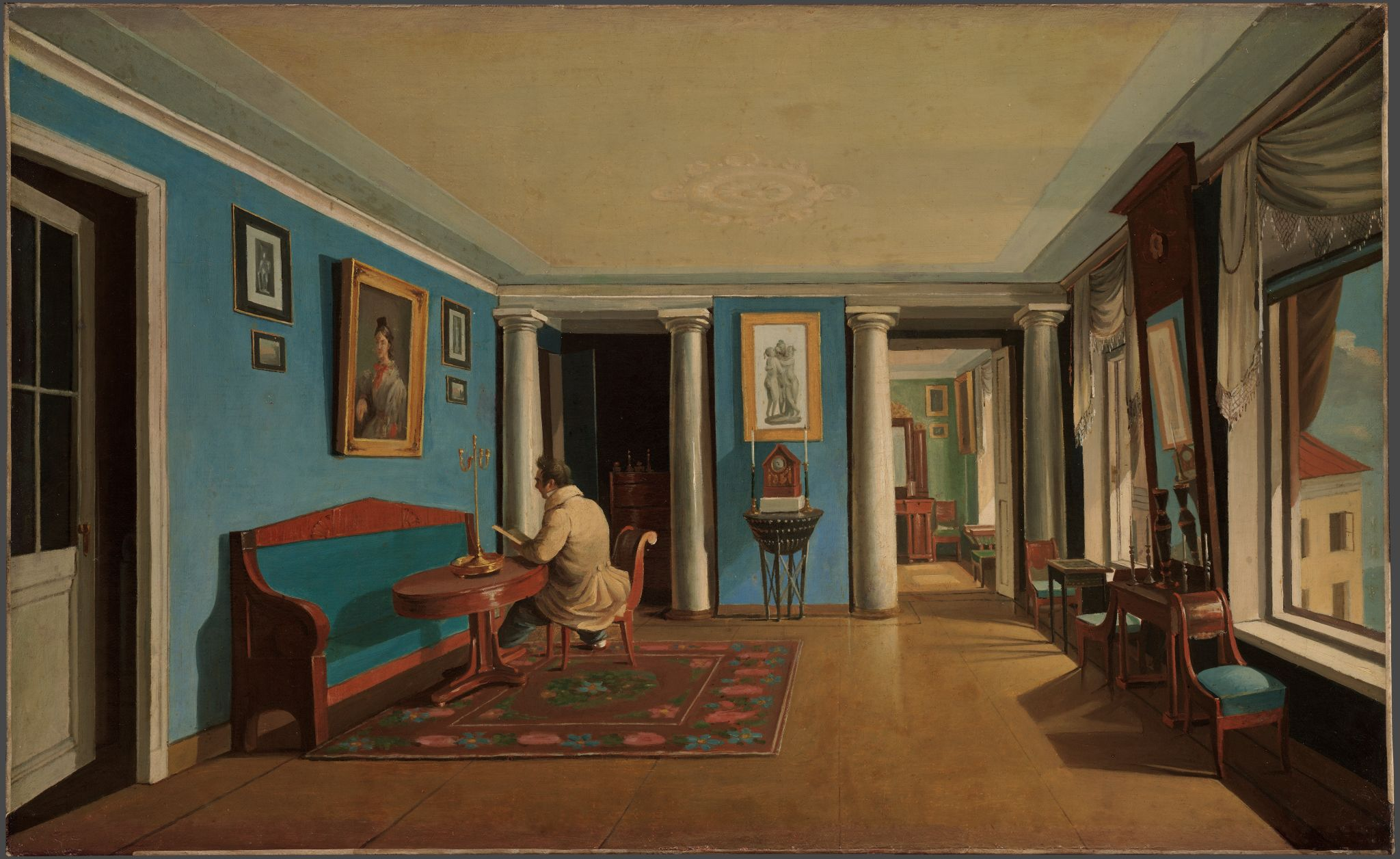 В комнатах. Гостиная с колоннами на антресолях, Kapiton Zelentsov, late 1820s – 1830s