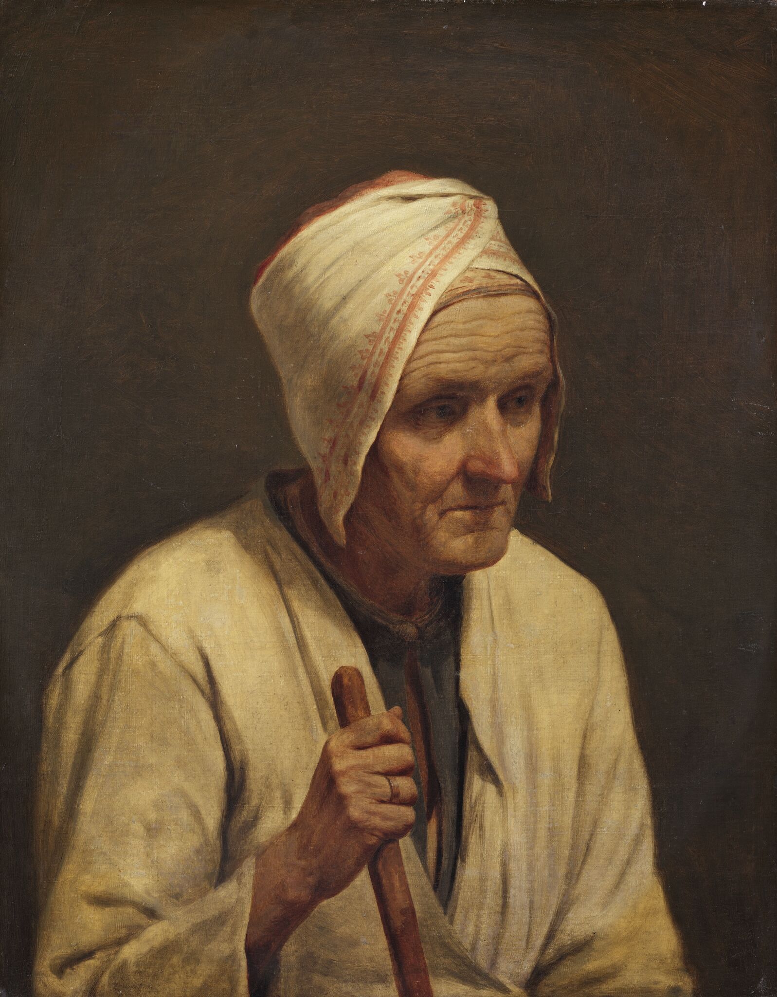 Старая крестьянка с клюкой, Alexey Venetsianov, 1830s