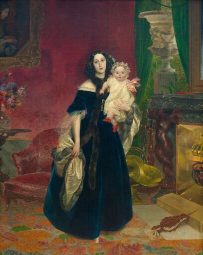 Портрет М.А. Бек с дочерью