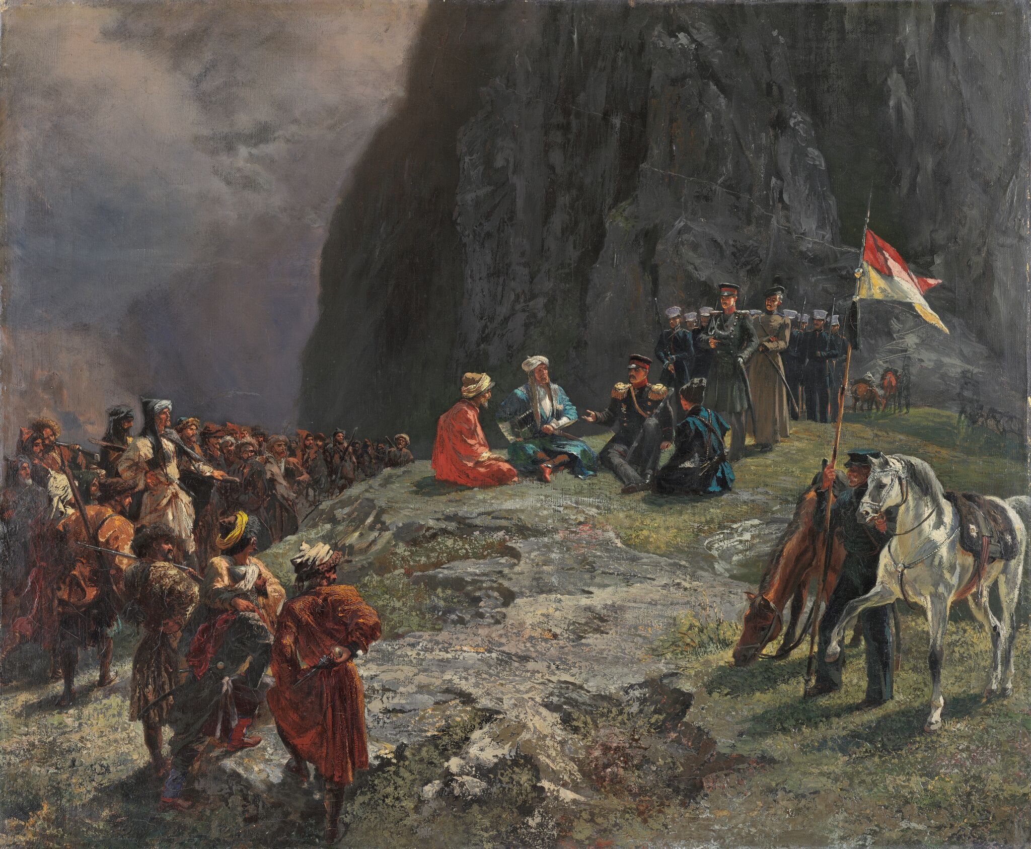 Свидание генерала Клюкке фон Клюгенау с Шамилем, Grigoriy Gagarin, 1849
