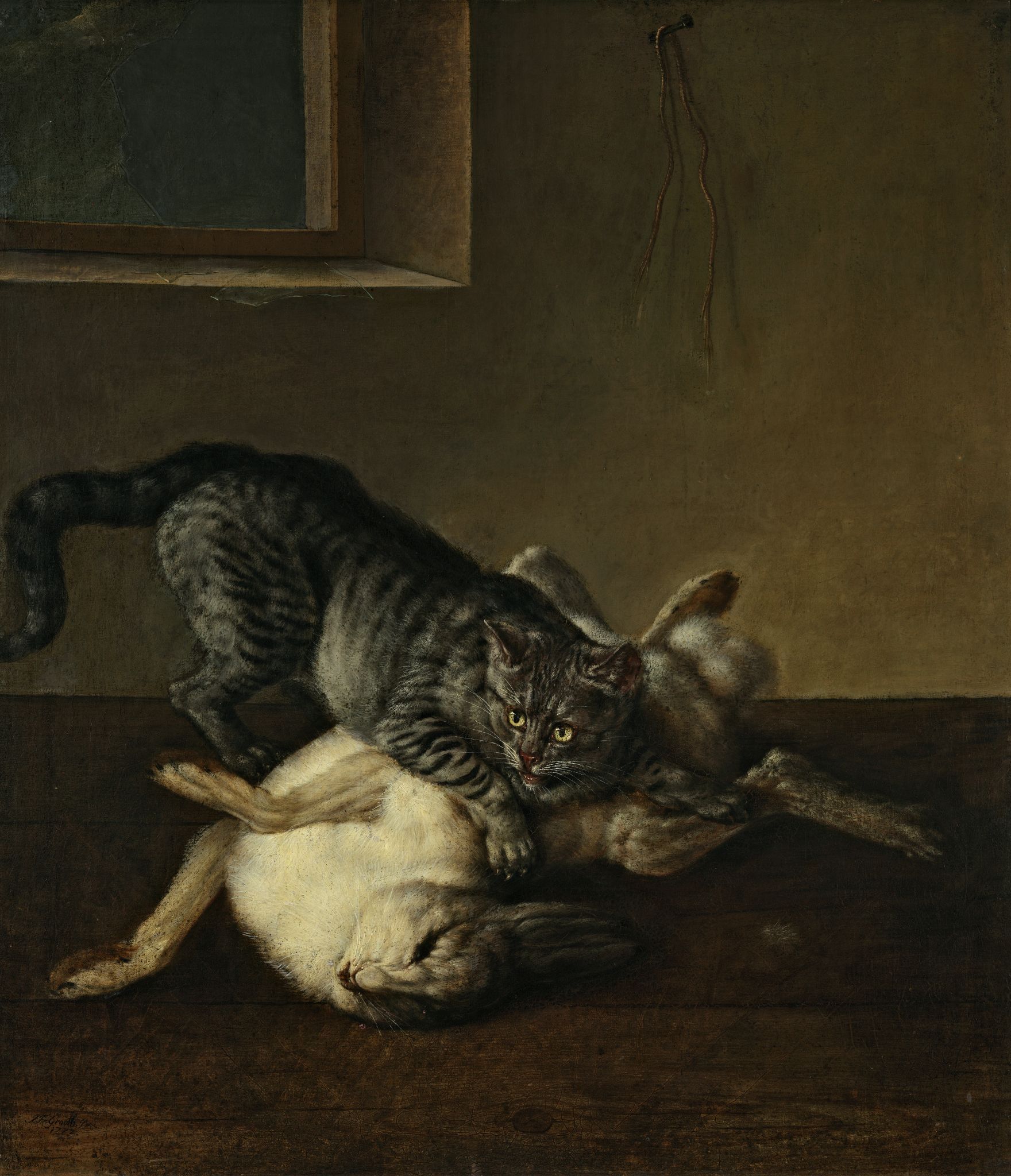 Кот и мертвый заяц, Groot Iogann Fridrikh, 1777