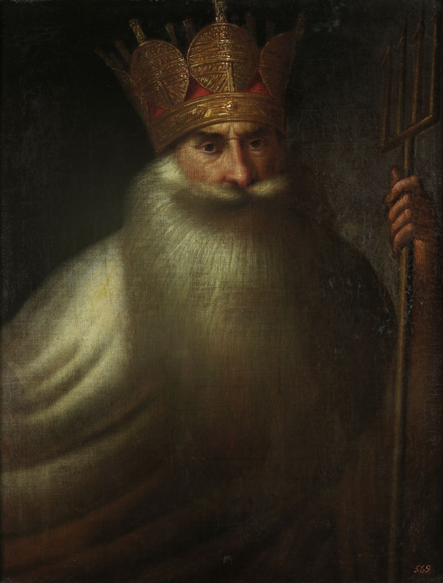 Портрет неизвестного в маскарадном костюме Нептуна, Unknown artist, first third of the 18th century, 1720s