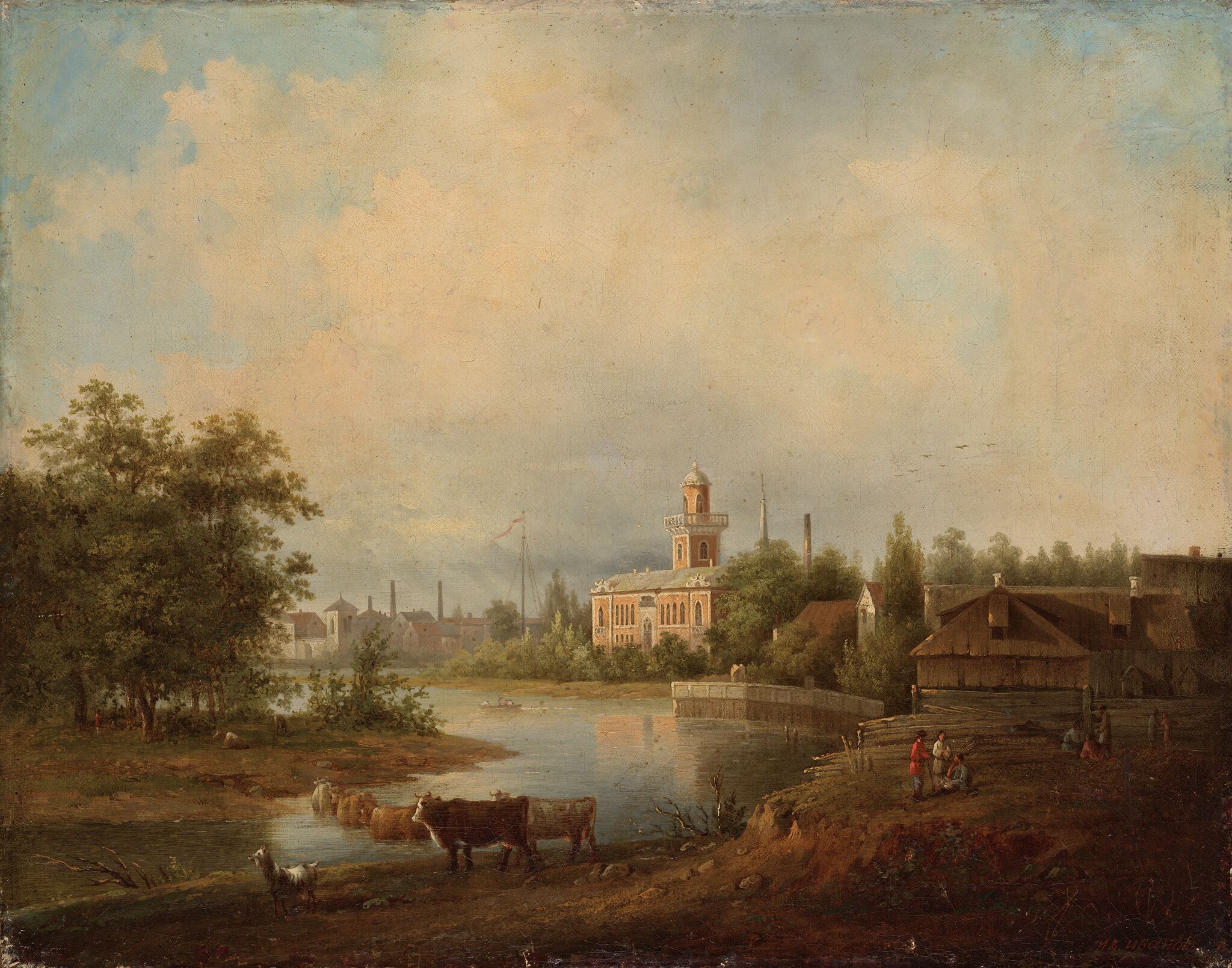 Пейзаж с рекой. Екатерингоф, Ivan Ivanov, 1844